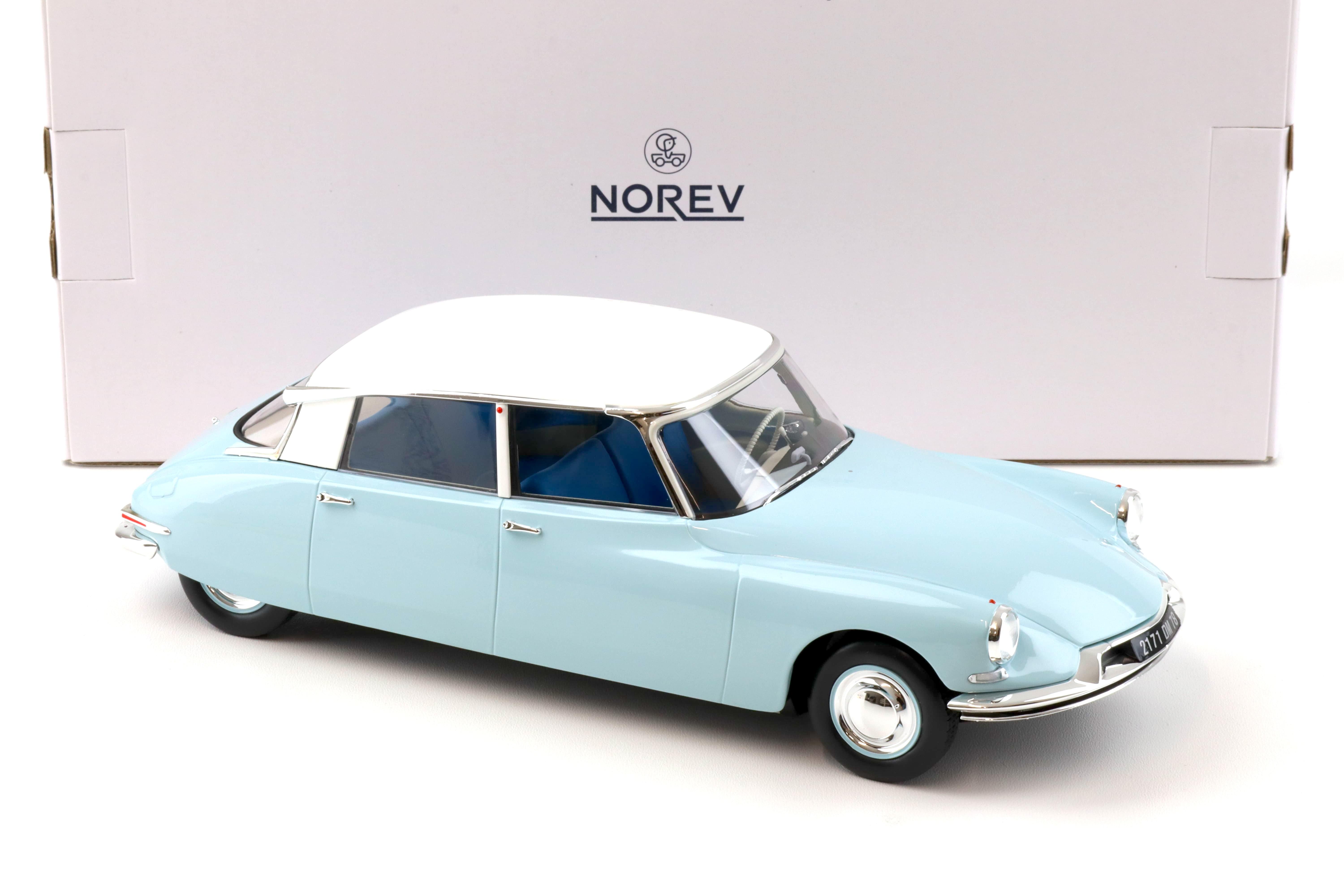 1:18 Norev Citroen DS 19 Clear blue & white 1959