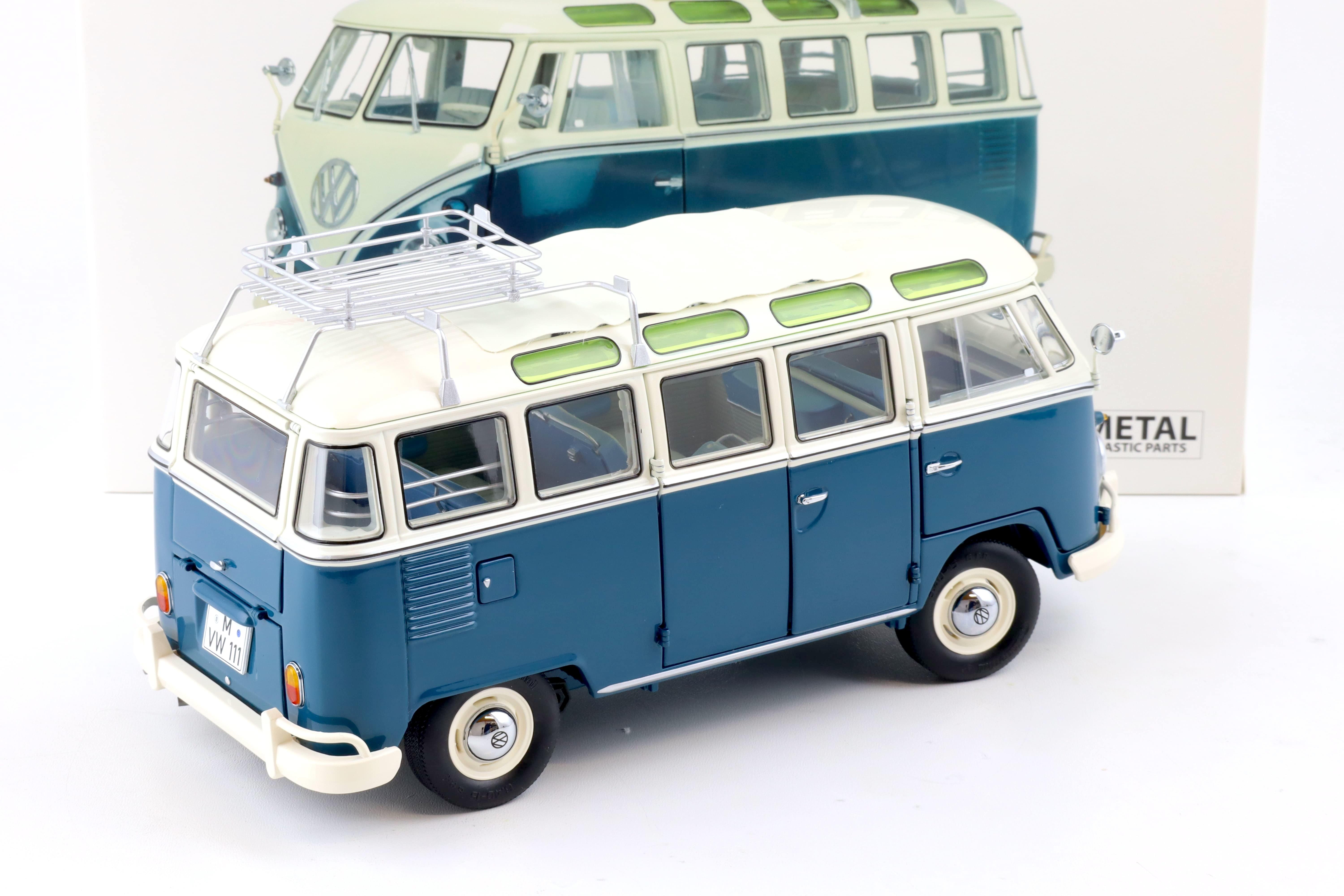 1:18 Schuco VW T1b Samba Bus Wintersport blue/ white 450037600