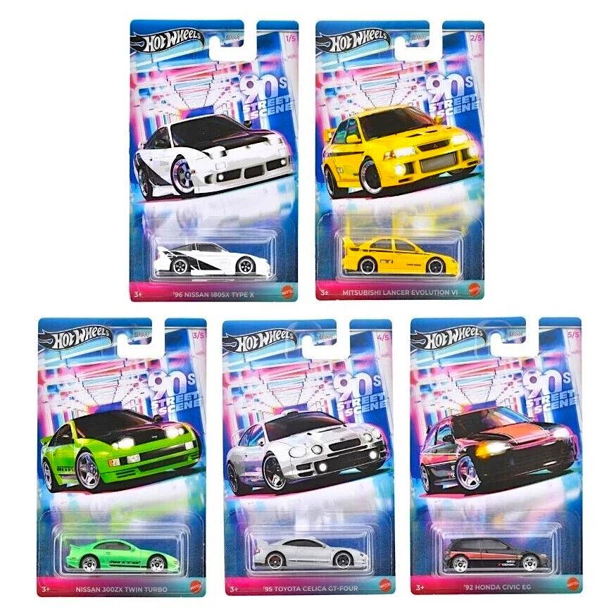1:64 Hot Wheels 2024 90's Street Scene Pack 5 pcs. JDY83-979A Mitsubishi, Nissan