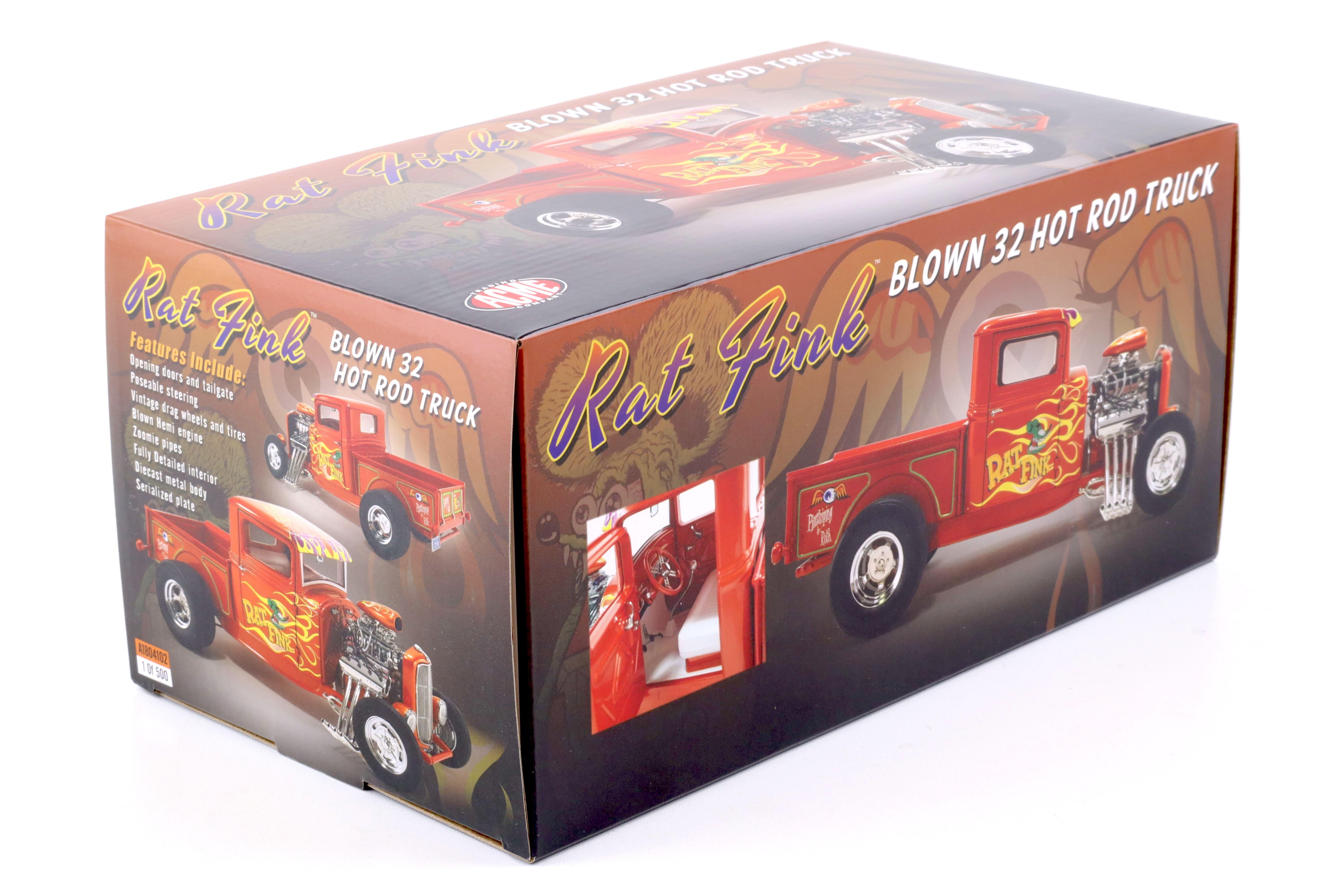 1:18 ACME 1932 Ford Blown 32 Hot Rod Truck RAT FINK orange A1804102