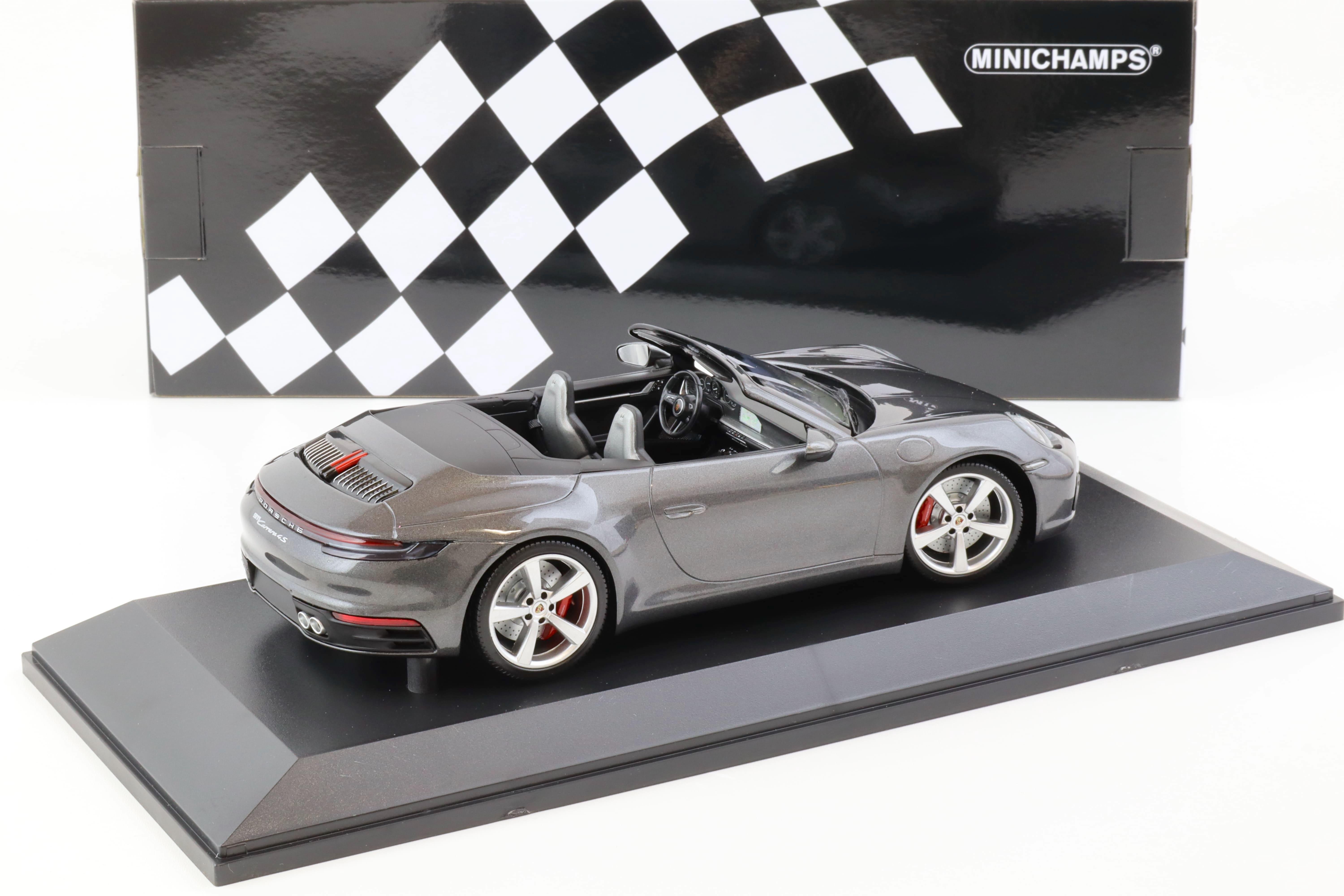 1:18 Minichamps Porsche 911 (992) Carrera 4S Cabriolet 2019 grey metallic