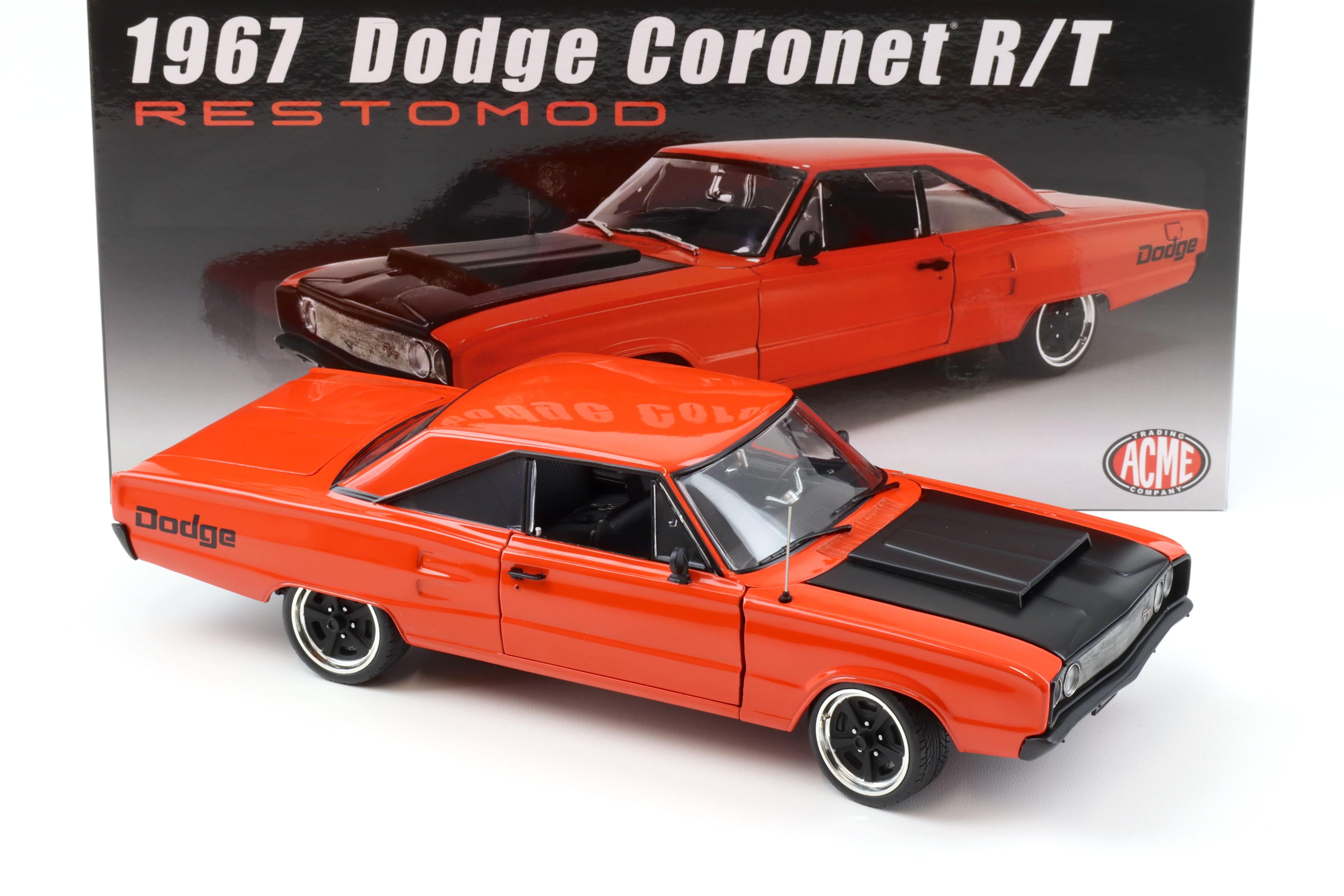 1:18 ACME 1967 Dodge Coronet R/T RESTOMOD red-orange/ black