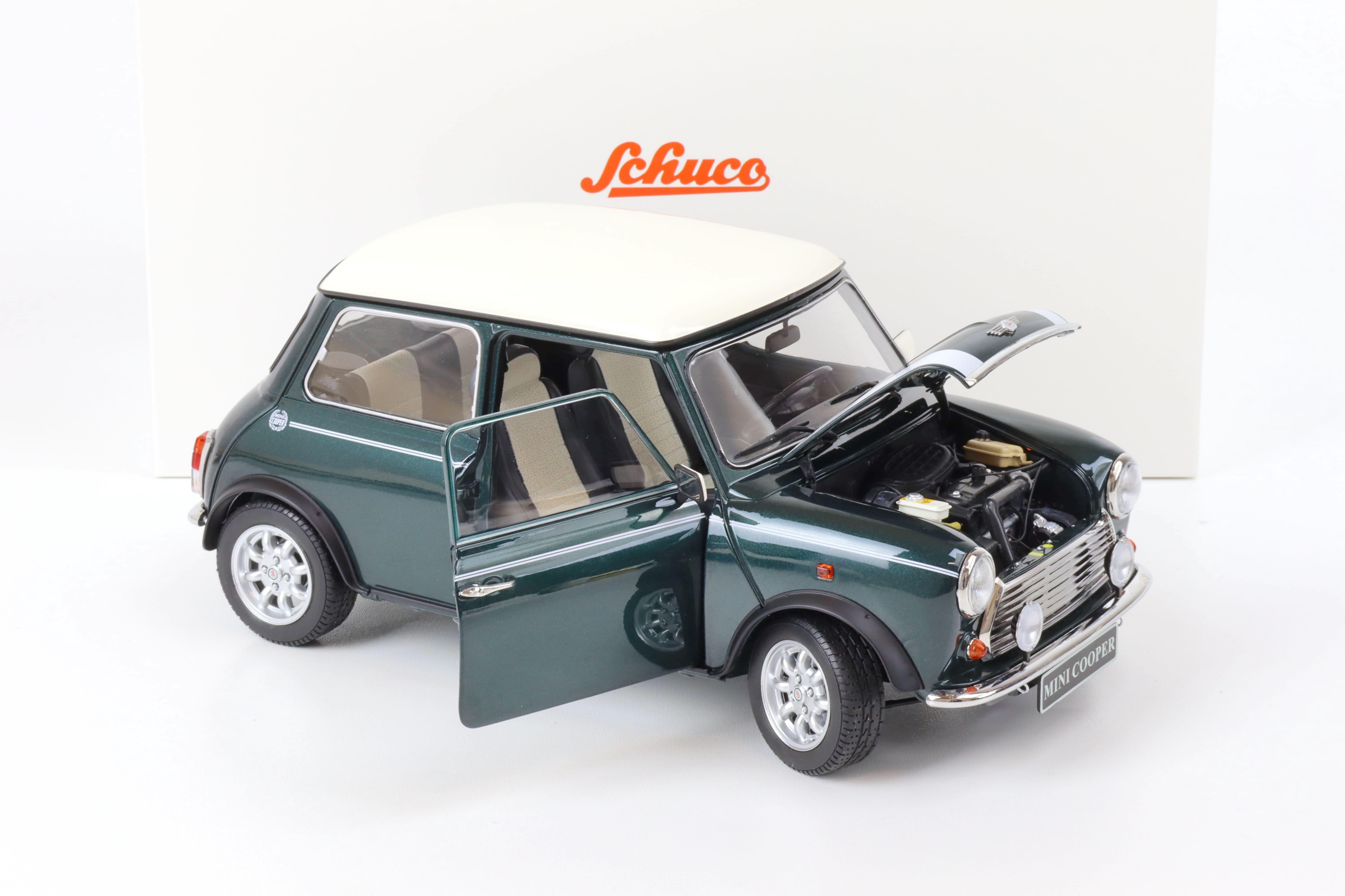 1:12 Schuco Mini Cooper British racing green/ white stripes 450671500