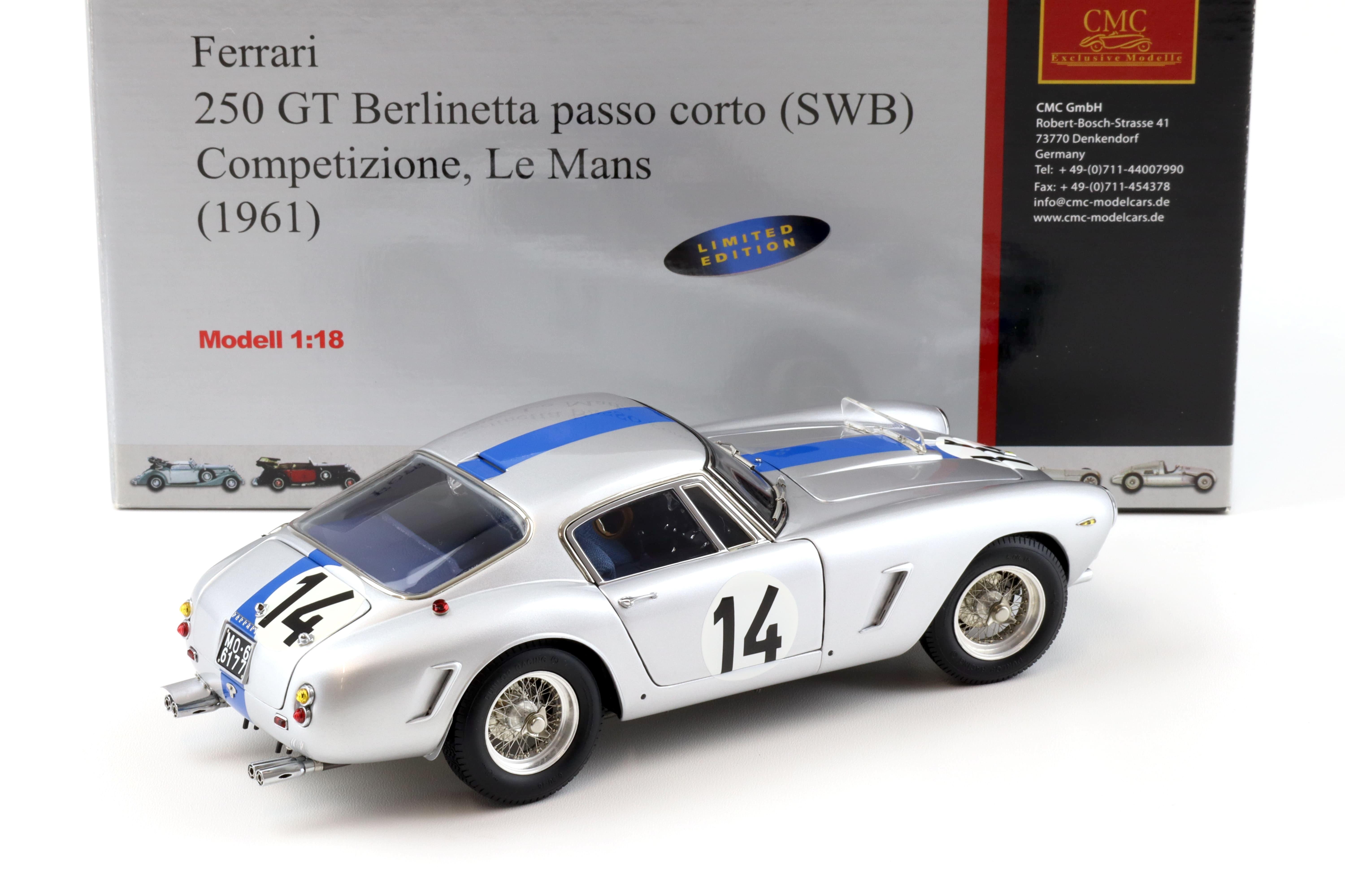 1:18 CMC Ferrari 250 GT Berlinetta passo corto SWB Competizione 1961 Le Mans M-079