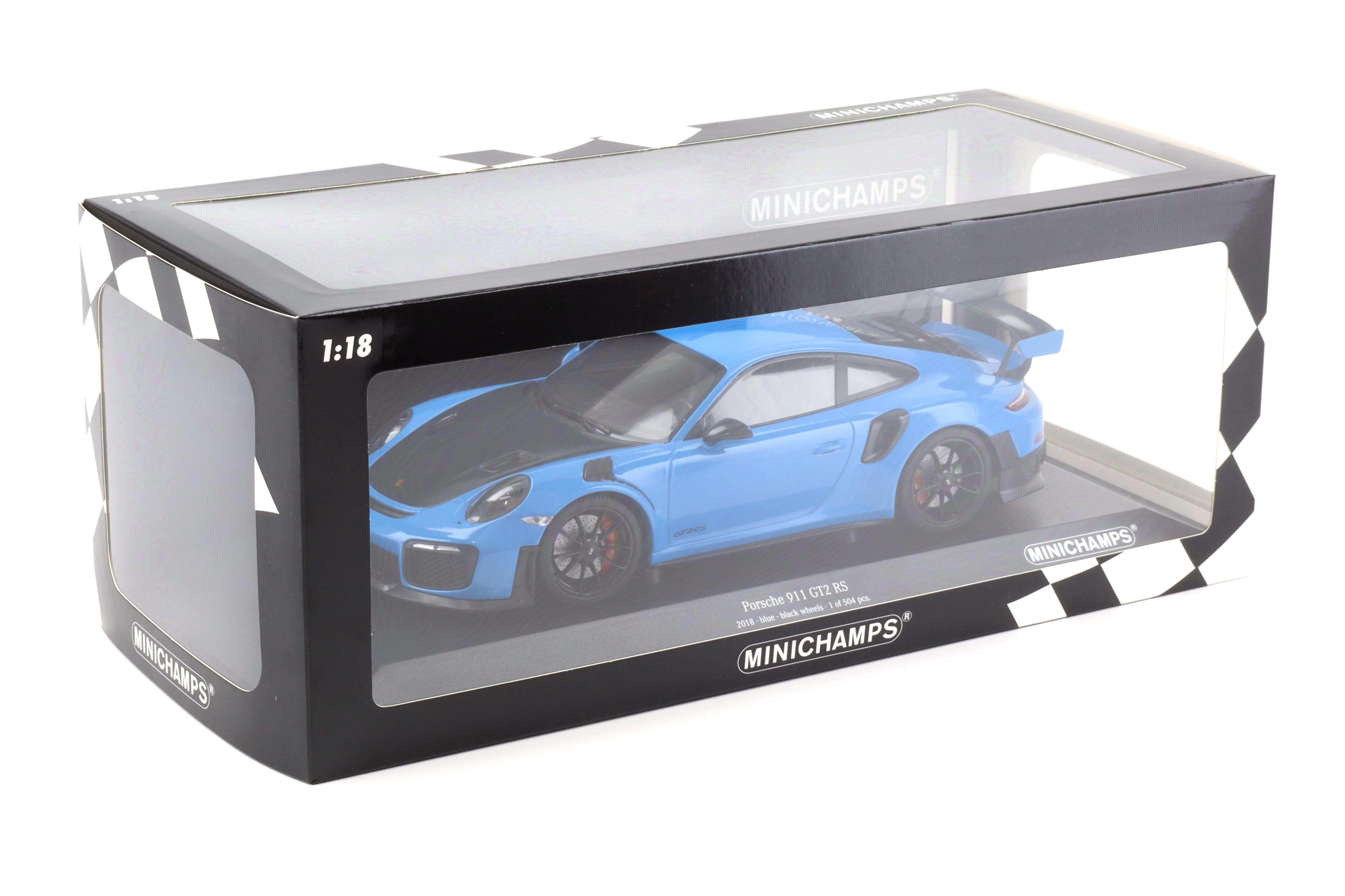 1:18 Minichamps Porsche 911 (991.2) GT2 RS blue with black wheels 2018