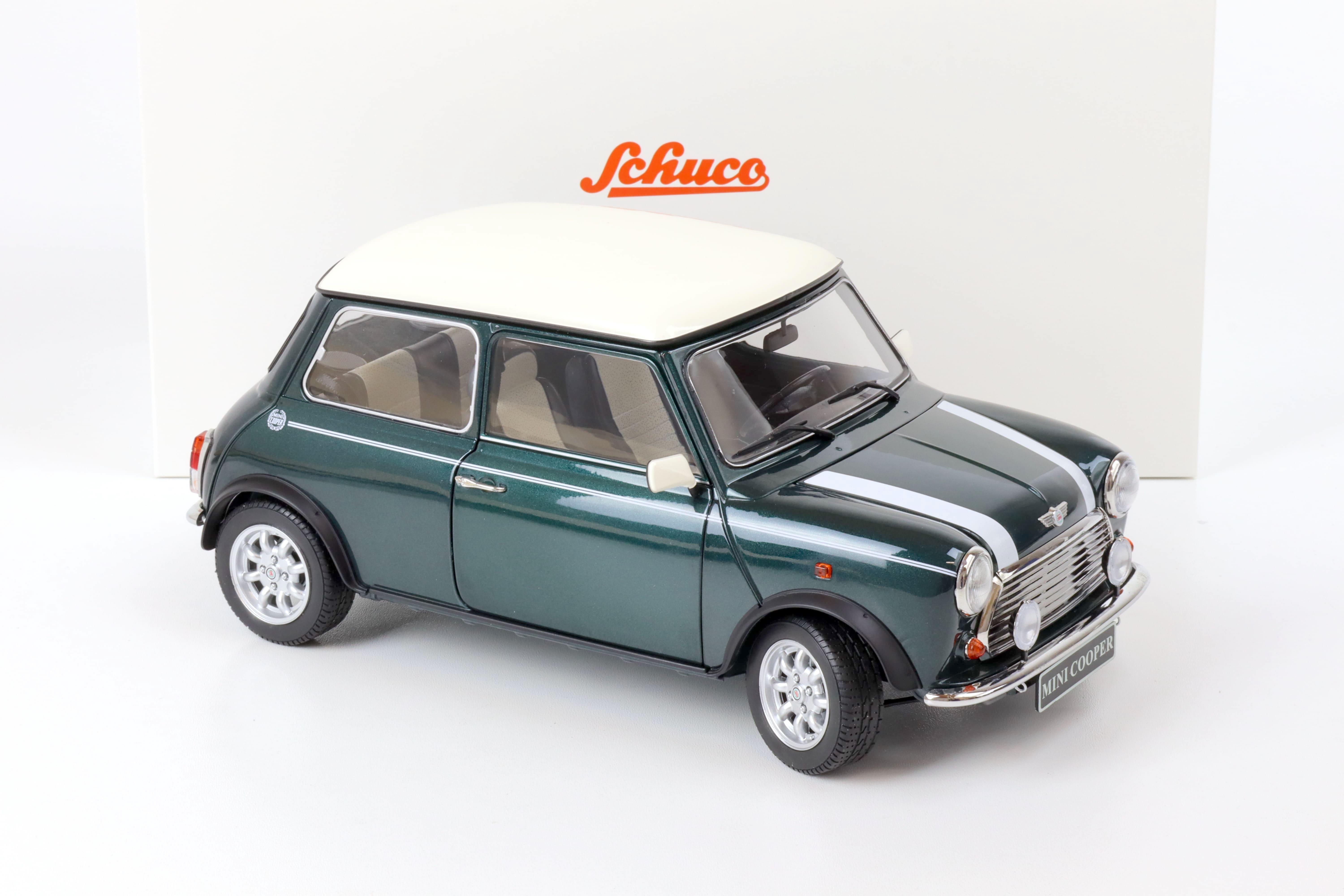 1:12 Schuco Mini Cooper British racing green/ white stripes 450671500