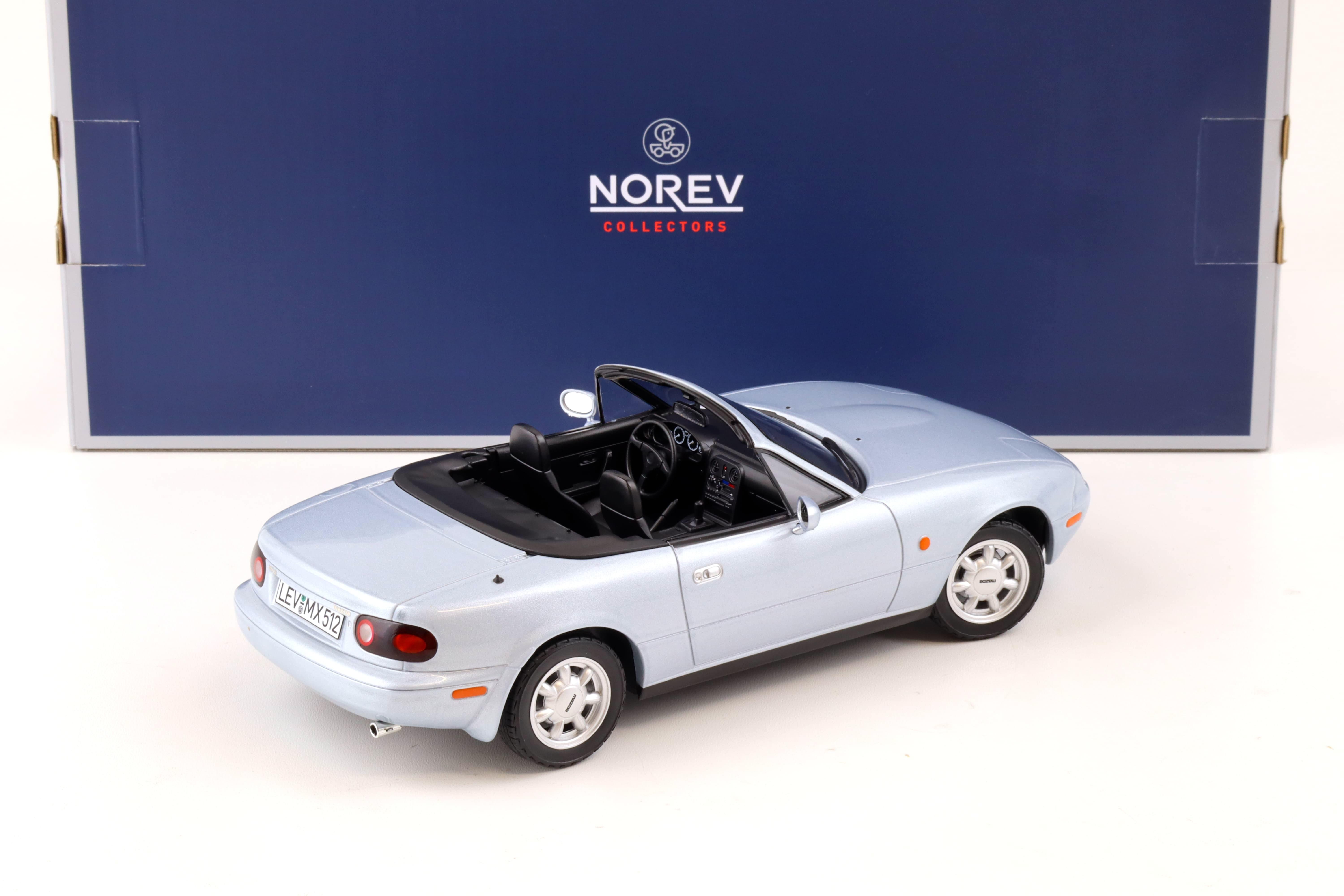 1:18 Norev Mazda MX-5 Roadster 1991 silver metallic with Hardtop