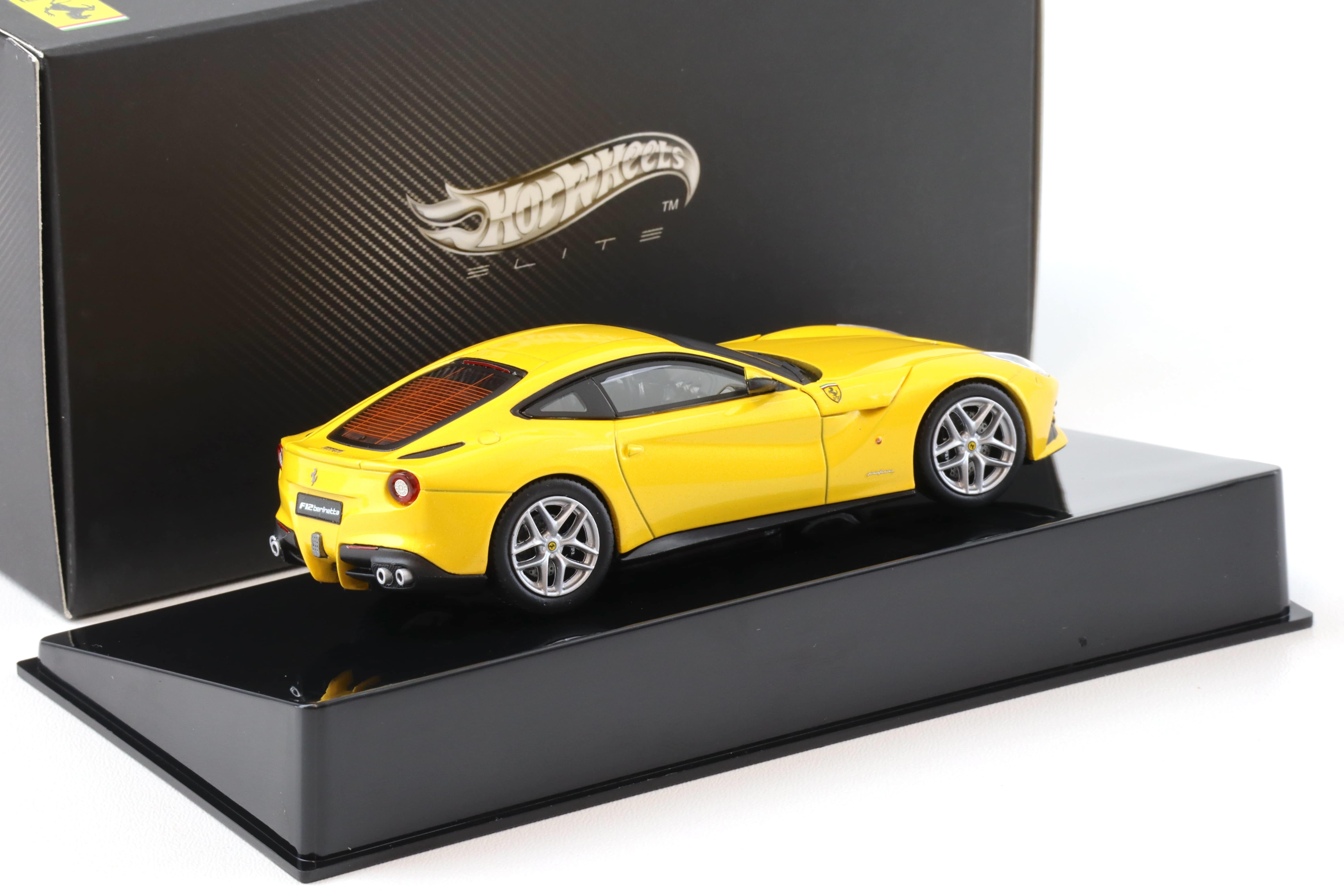 1:43 Hot Wheels Elite Ferrari F12 Berlinetta Coupe yellow 