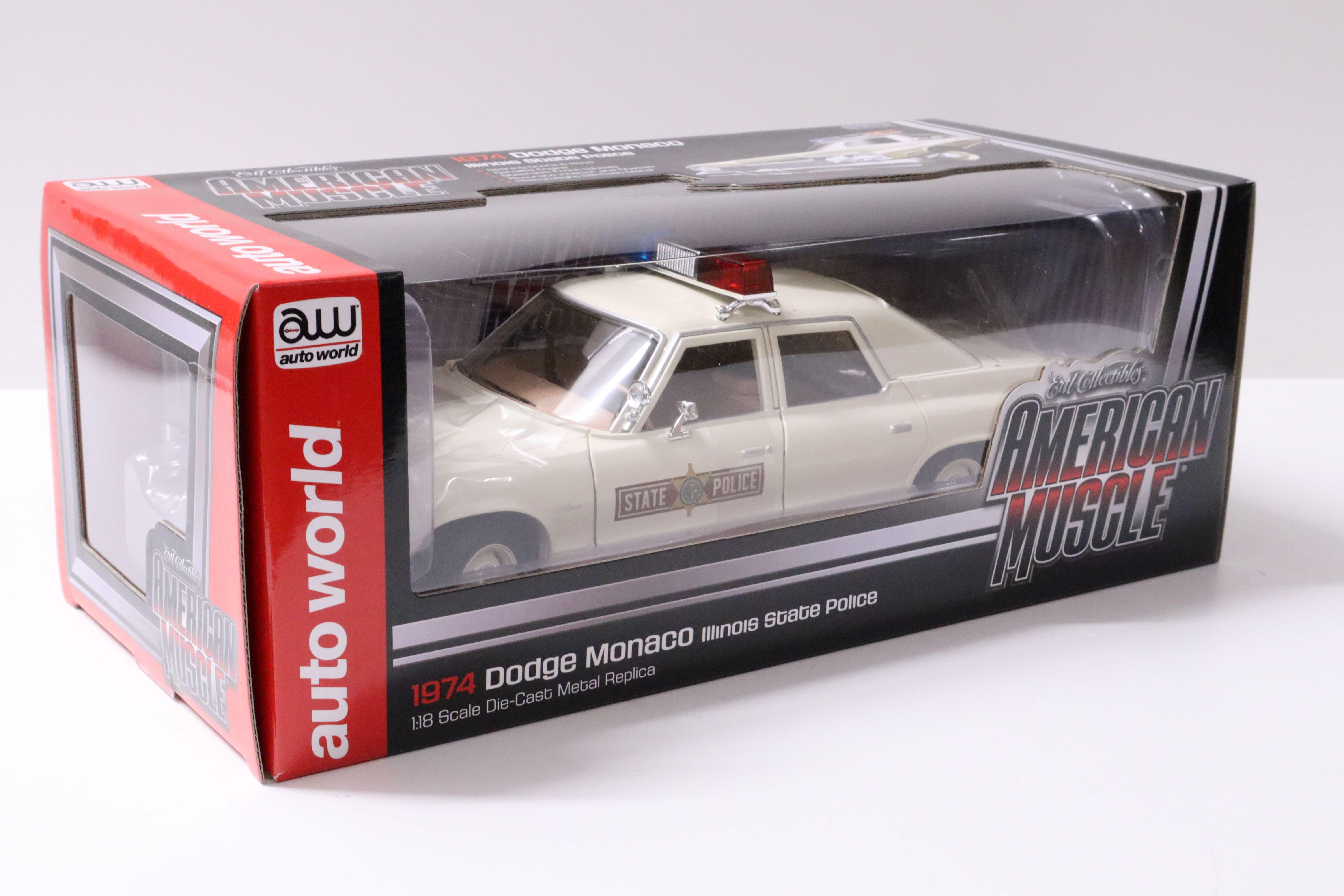 1:18 Auto World 1974 Dodge Monaco Illinois State Police beige