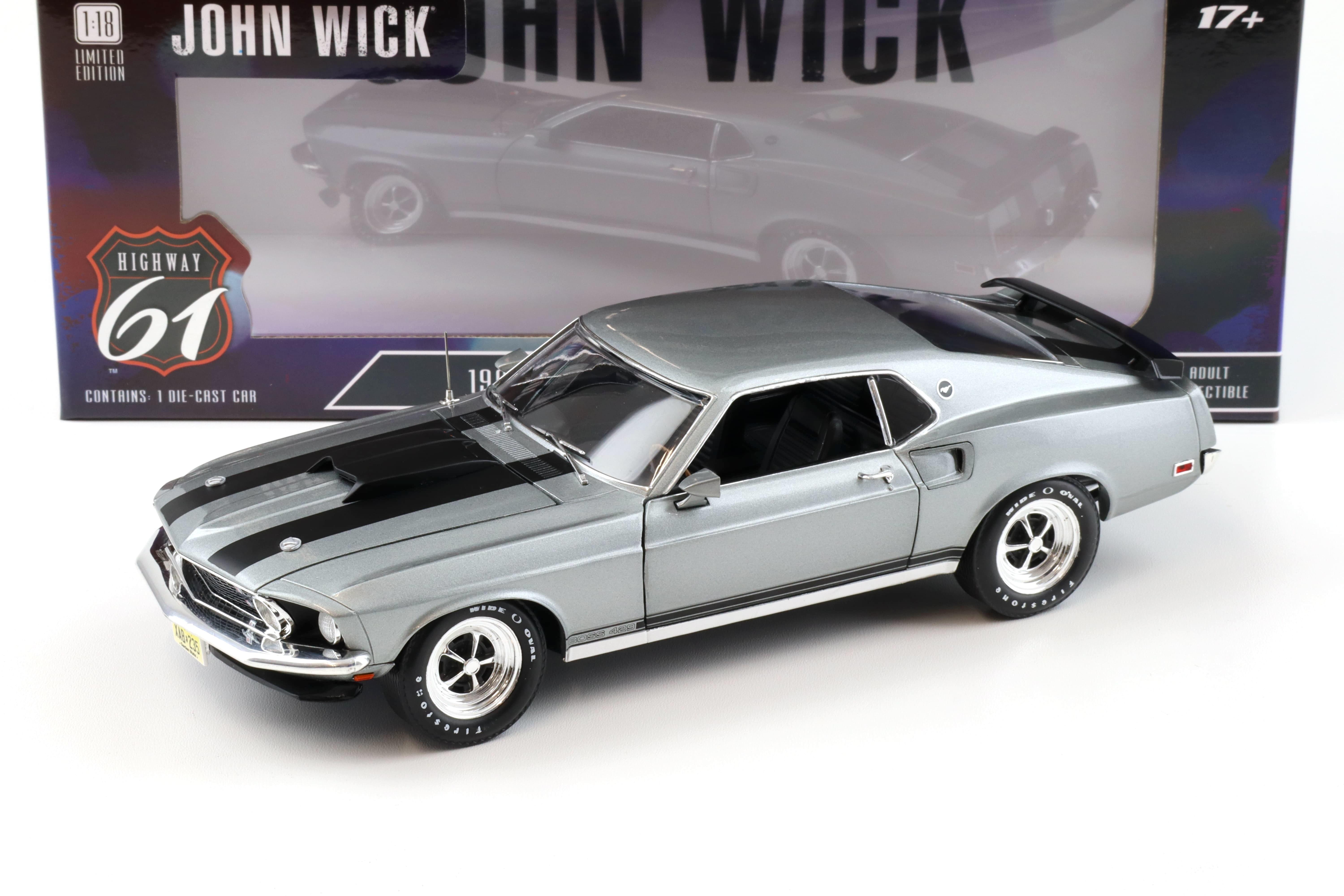 1:18 Highway61 Ford Mustang Boss 429 JOHN WICK grey/ black 1969