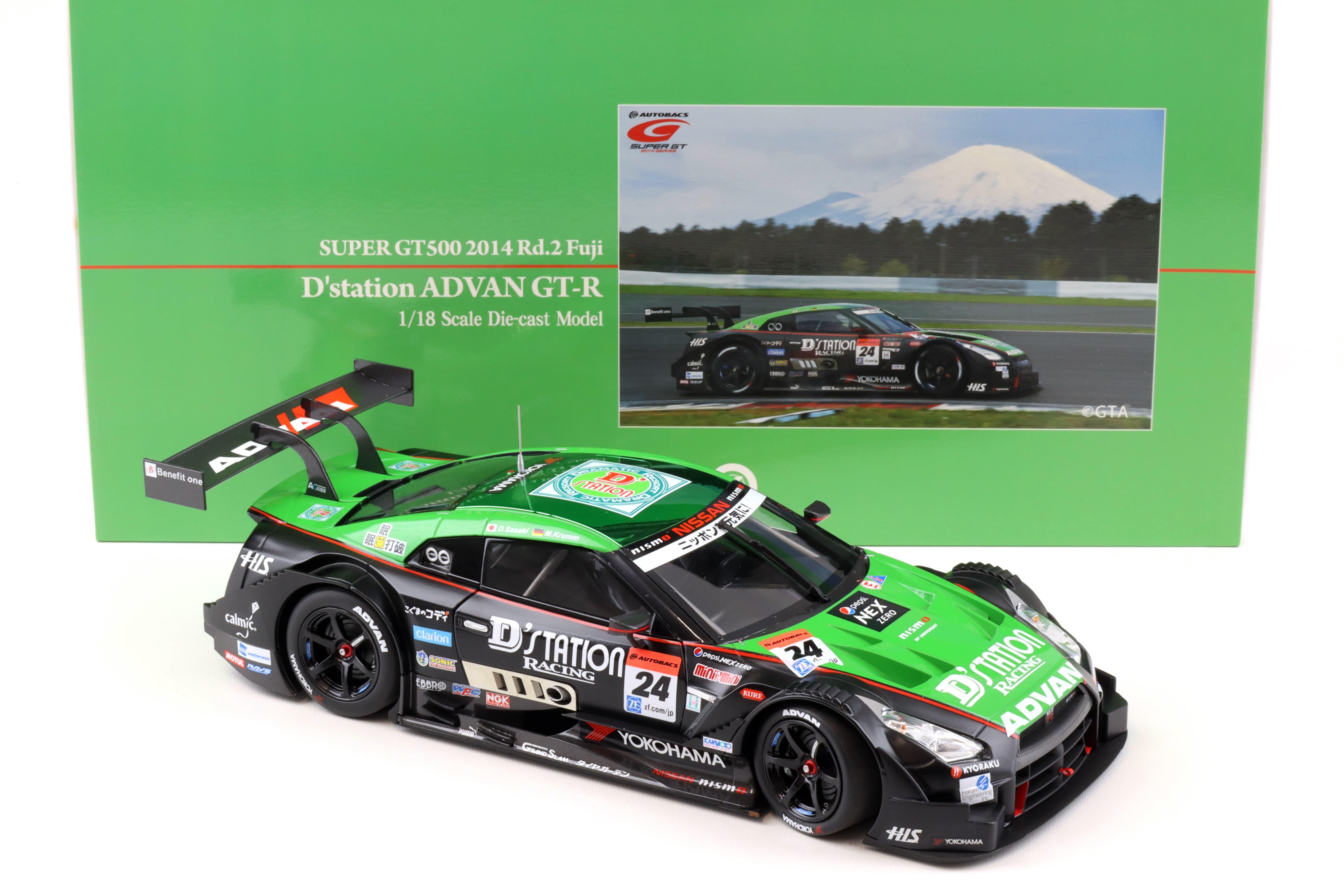 1:18 Ebbro Nissan GT-R Super GT500 2014 Rd.2 Fuji D'station ADVAN #24