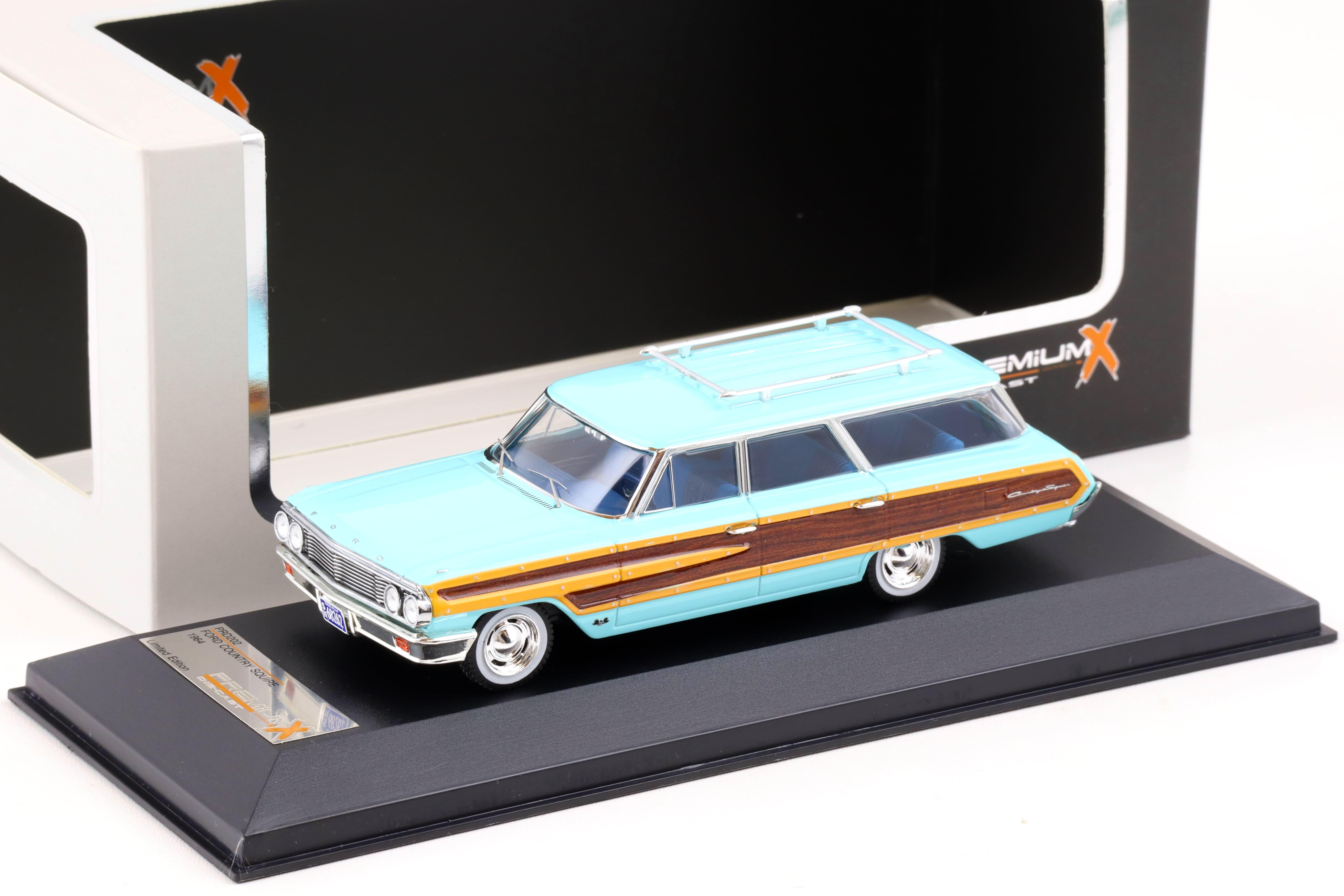 1:43 PremiumX Ford Country Squire 1964 light blue/ wood panels