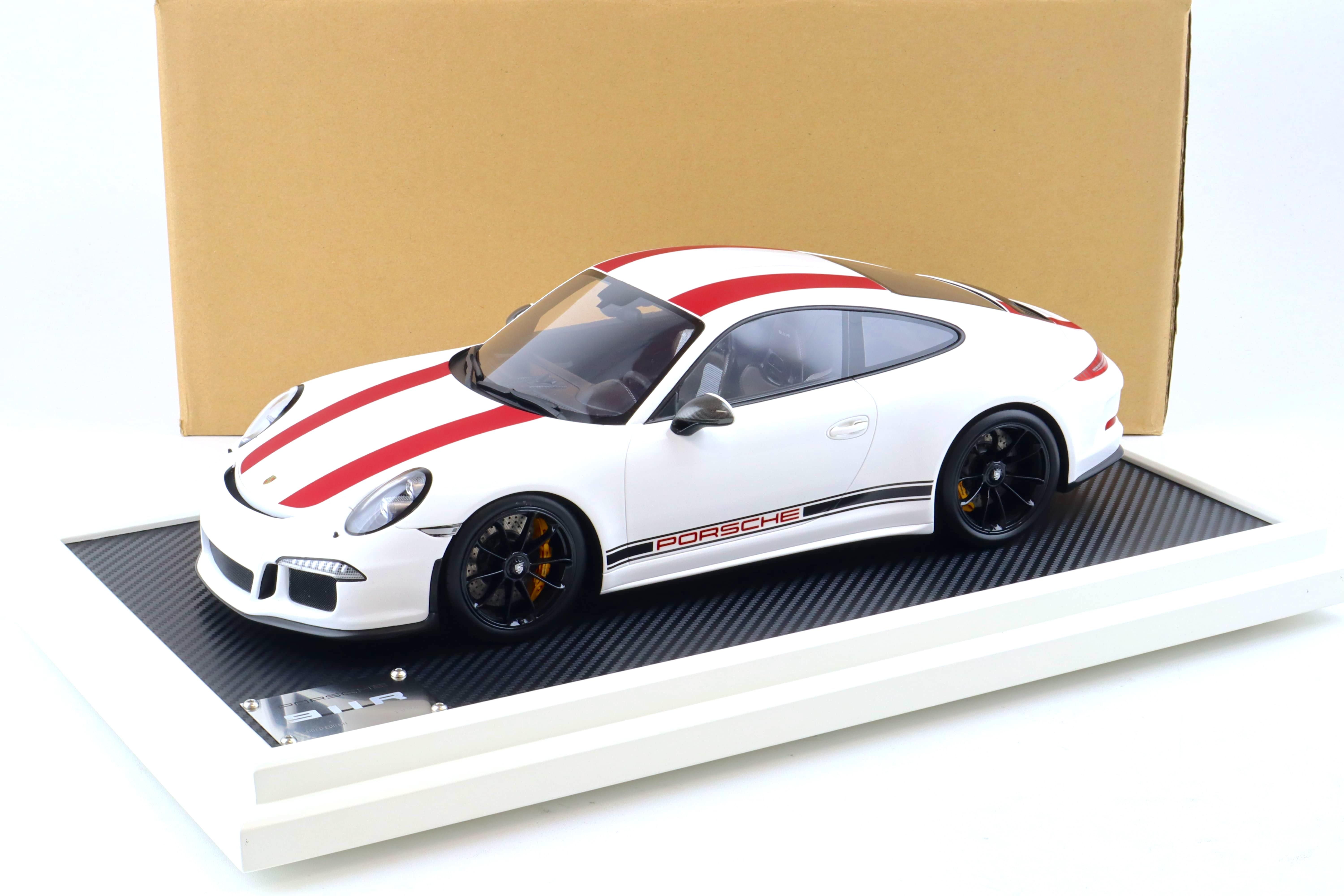 1:12 Spark Porsche 911 (991) R white/ red WAX02200004 DEALER VERSION