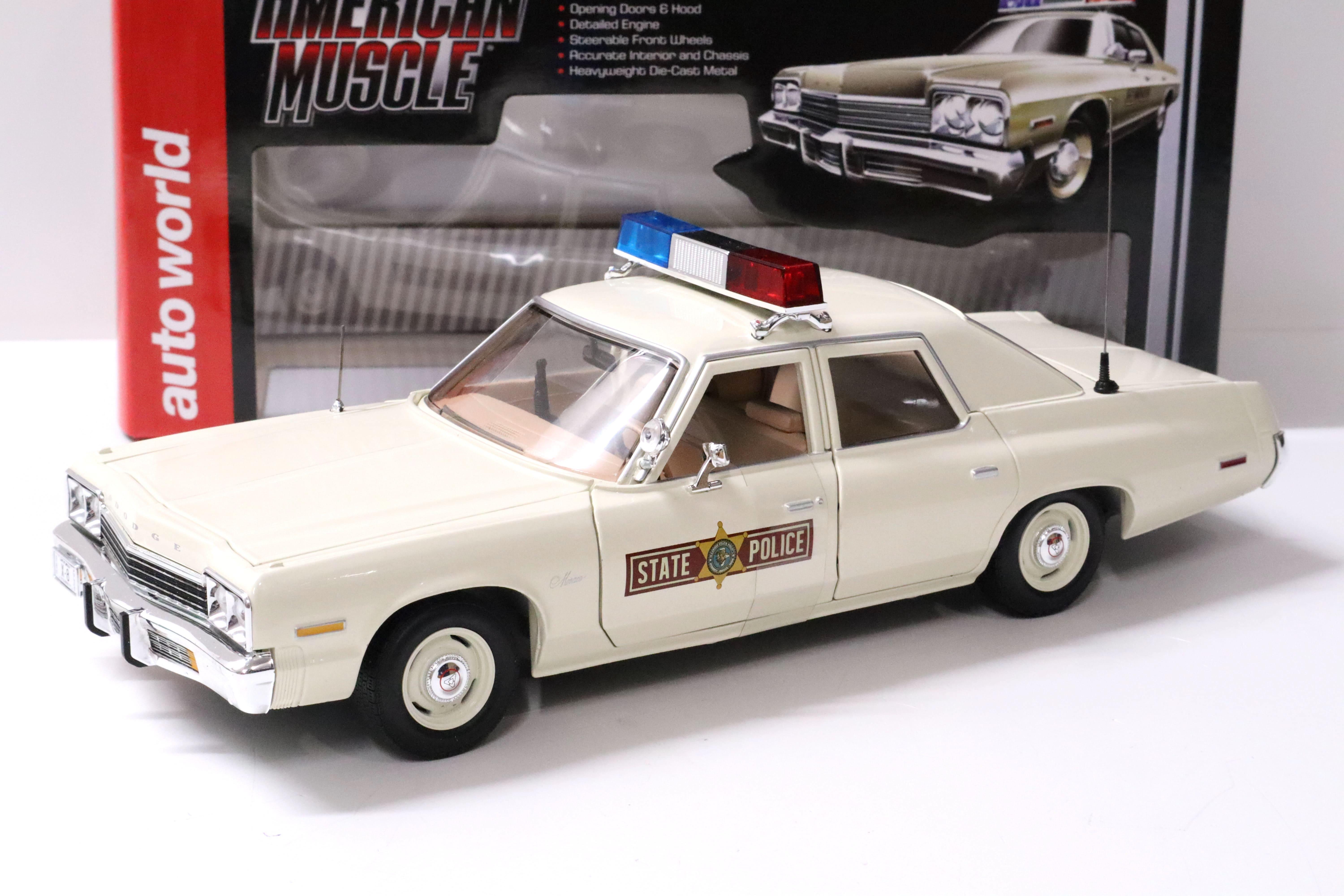 1:18 Auto World 1974 Dodge Monaco Illinois State Police beige