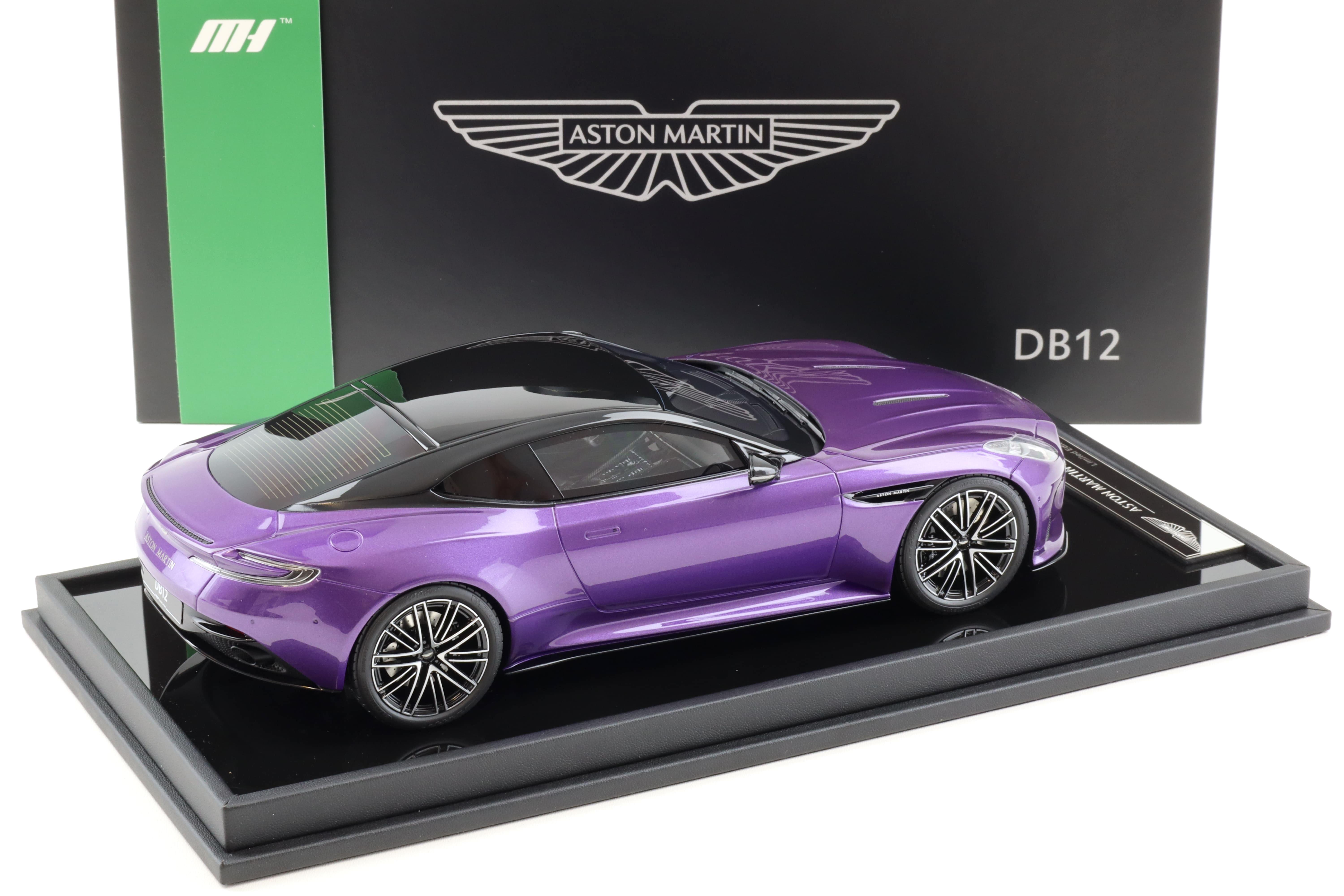 1:18 Motorhelix Aston Martin DB12 Coupe 2023 Digital violet purple - Limited 99 pcs.