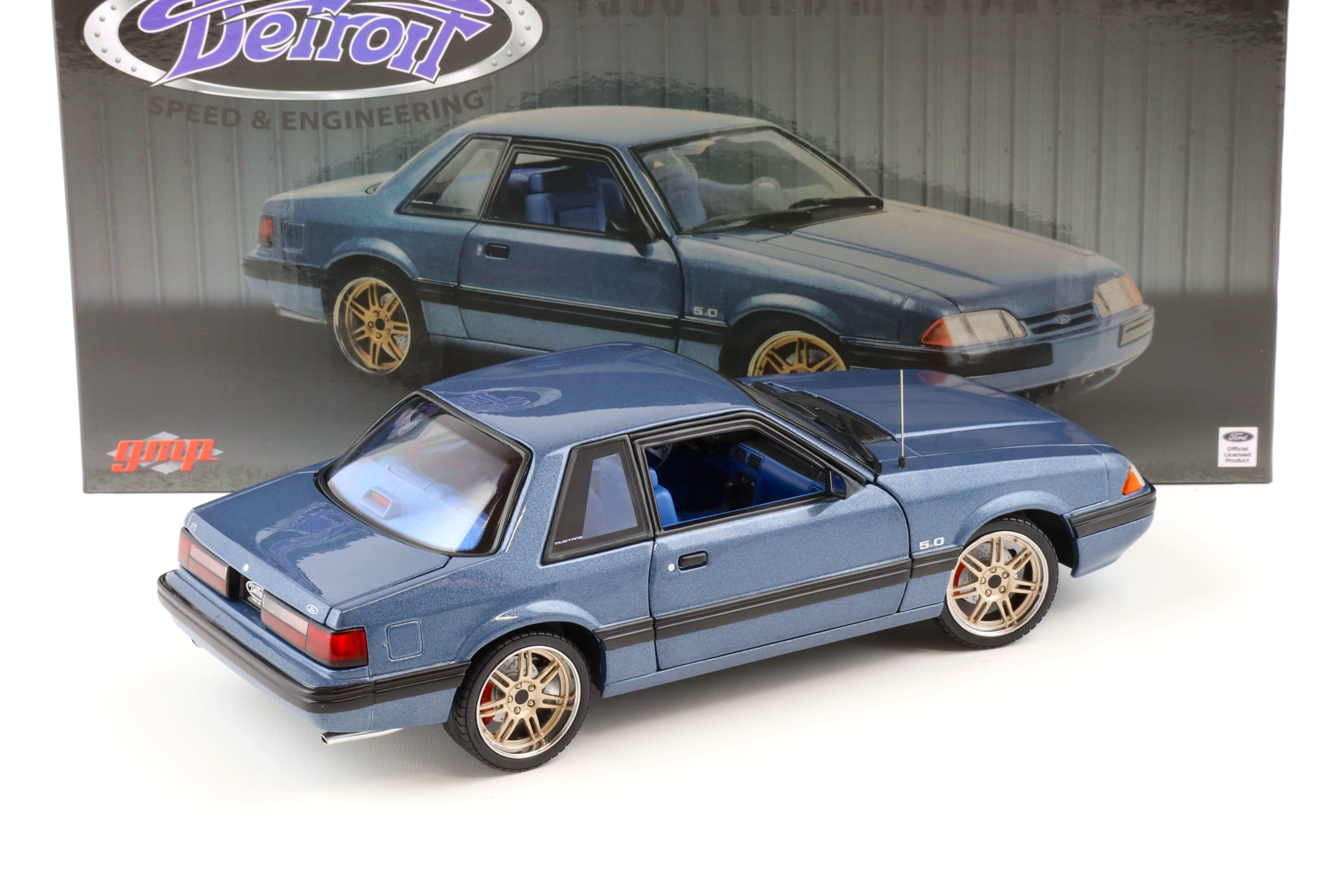 1:18 GMP 1989 Ford Mustang 5.0 LX Coupe Medium Shadow blue DETROIT Speed Inc.