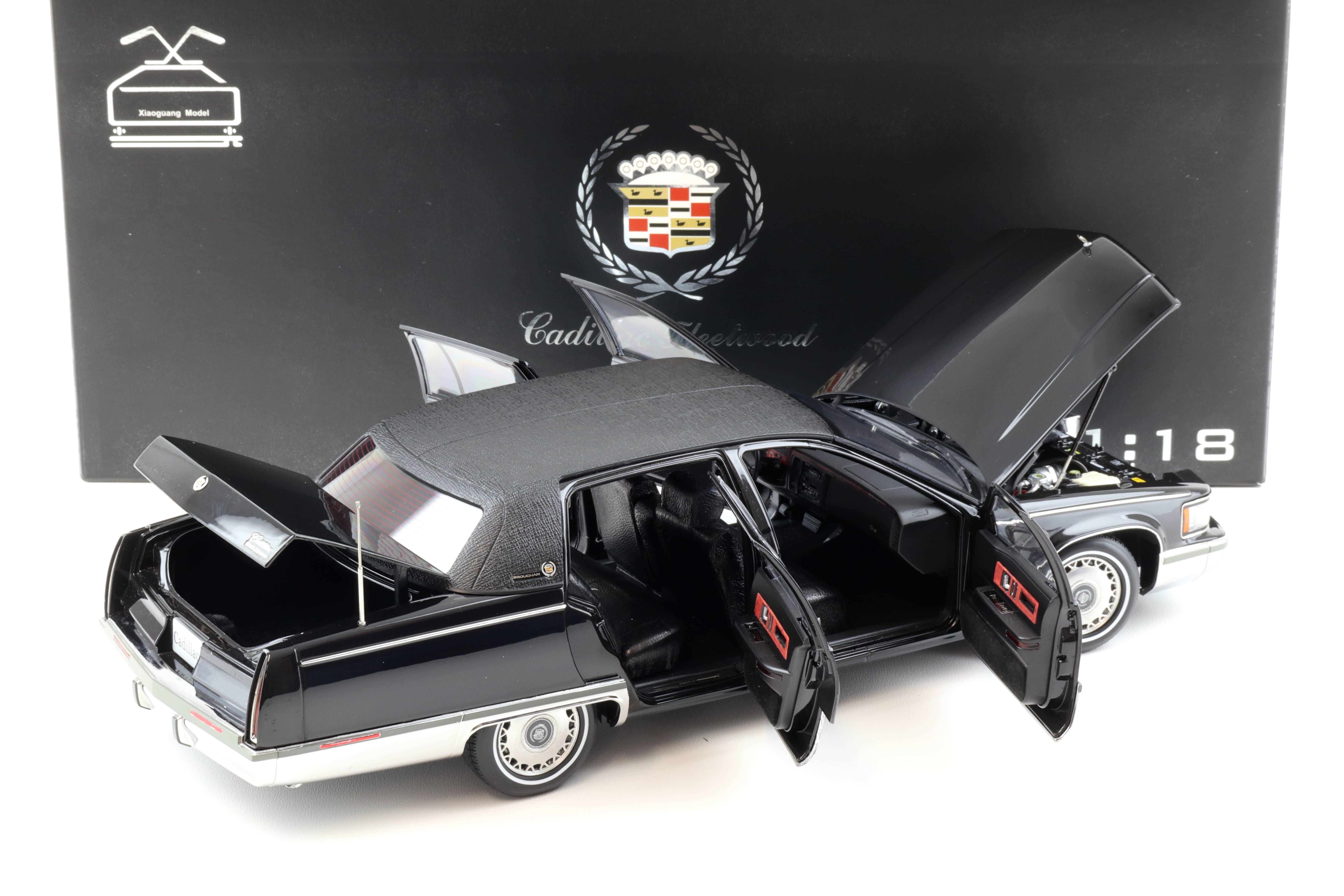 1:18 XiaoGuang Model 1993 Cadillac Fleetwood Brougham Limousine black- leather seats