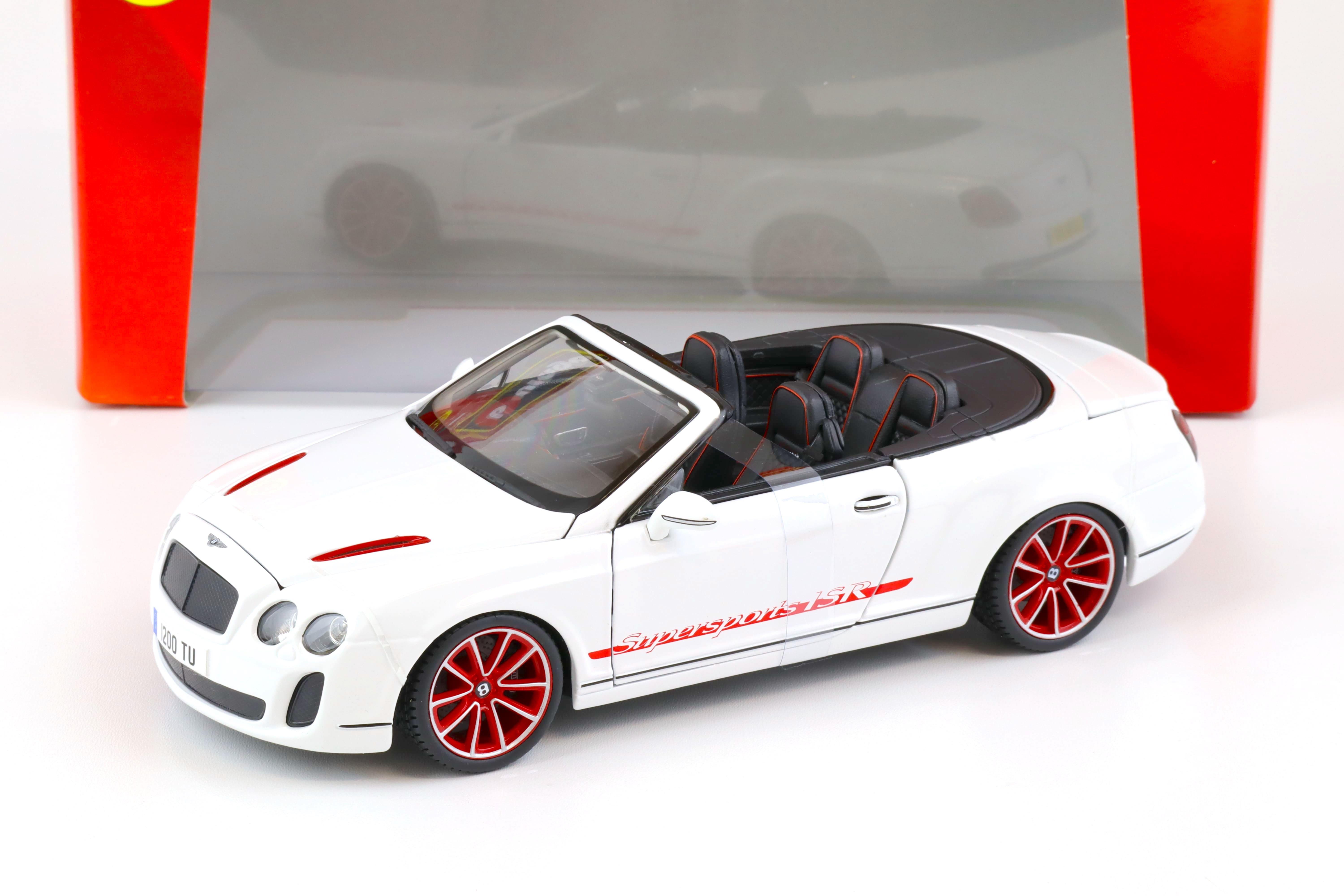 1:18 Bburago Bentley Continental Supersports Convertible ISR white/ red