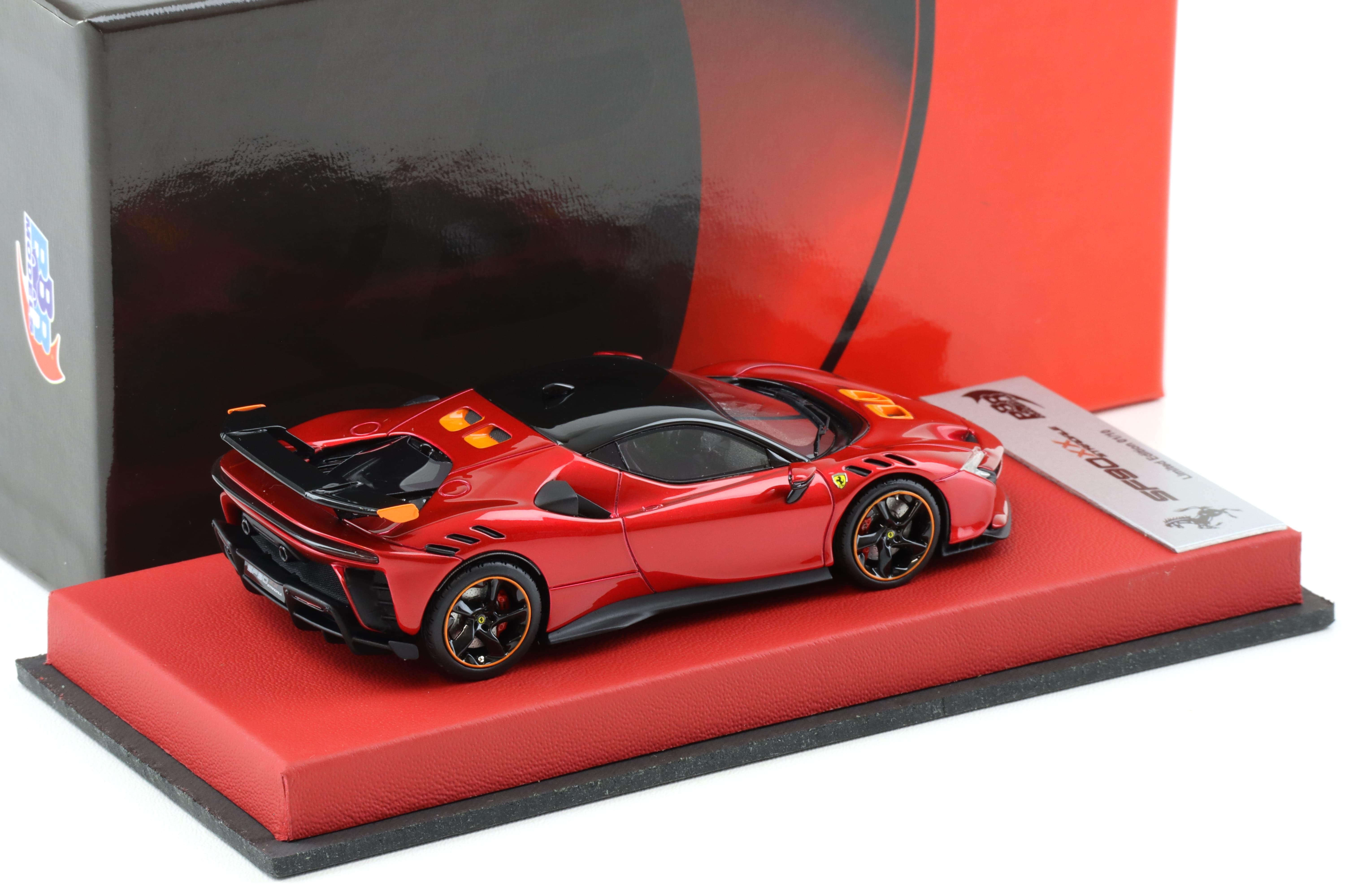 1:43 BBR Ferrari SF90 XX Stradale Rosso Fuoco with leather base - Limited 10 pcs.