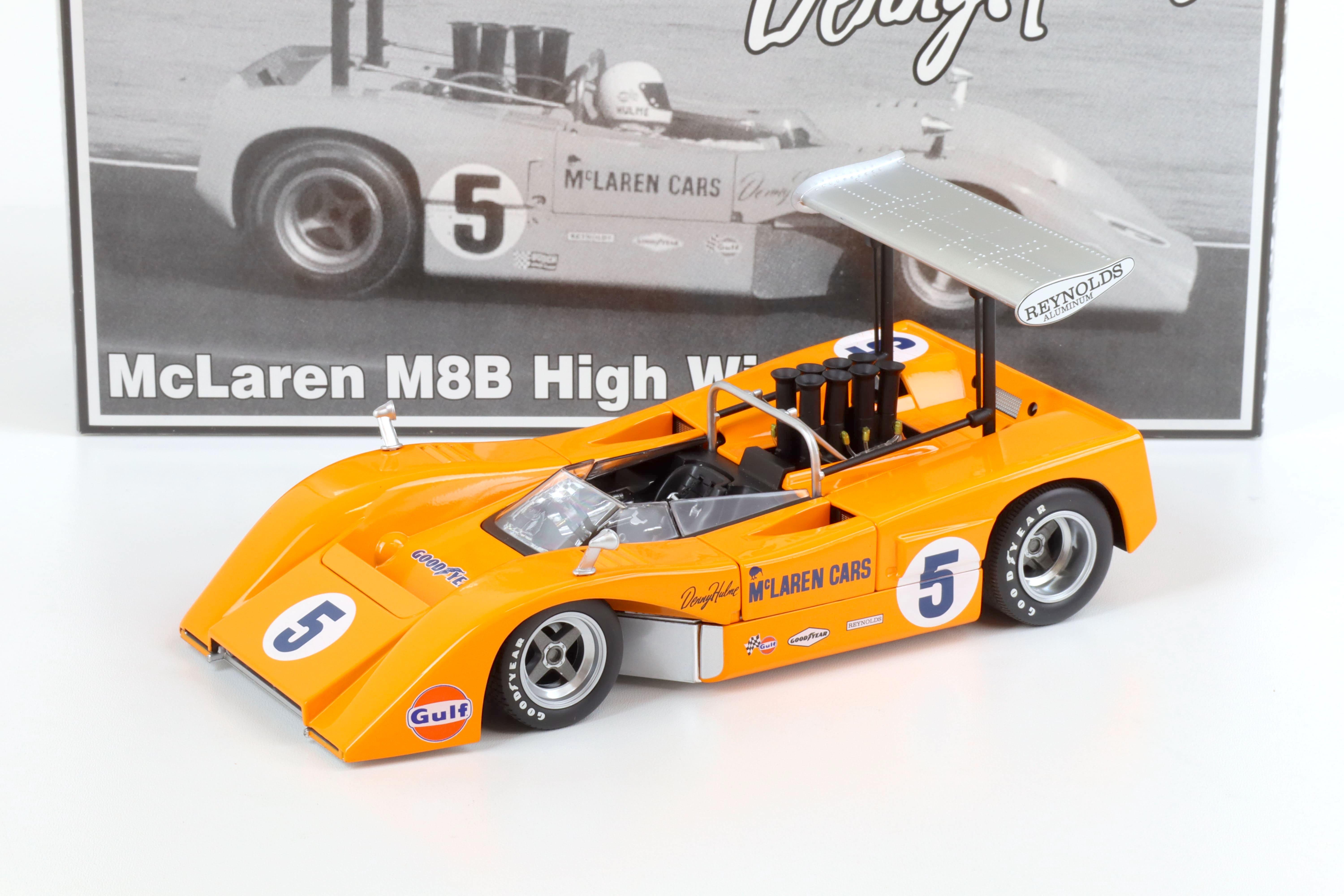 1:18 GMP McLaren M8B High Wing CanAm Denny Hulme orange #5