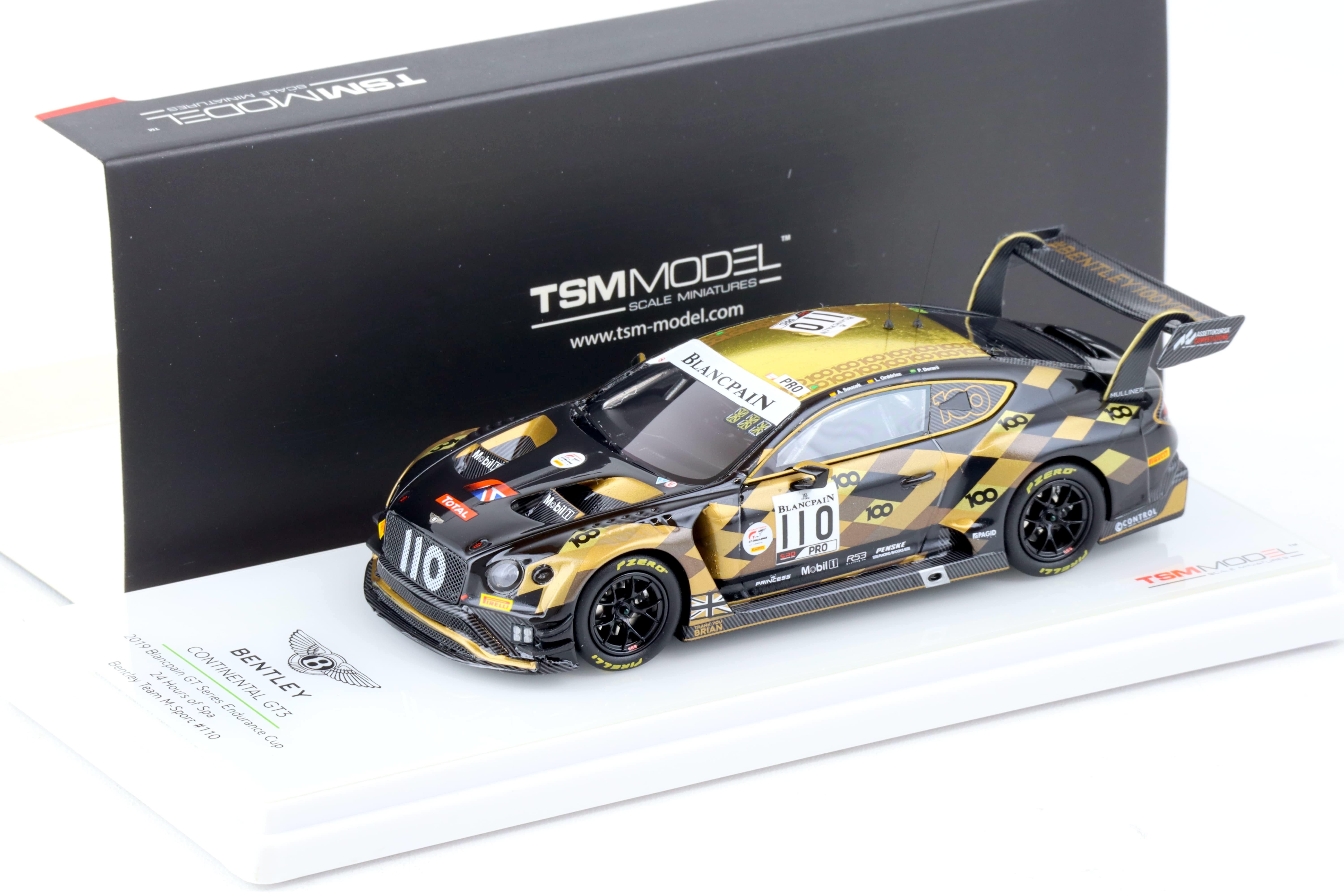 1:43 TSM Model Bentley Continental GT3 #110 - 2019 Total 24h of SPA TSM430492