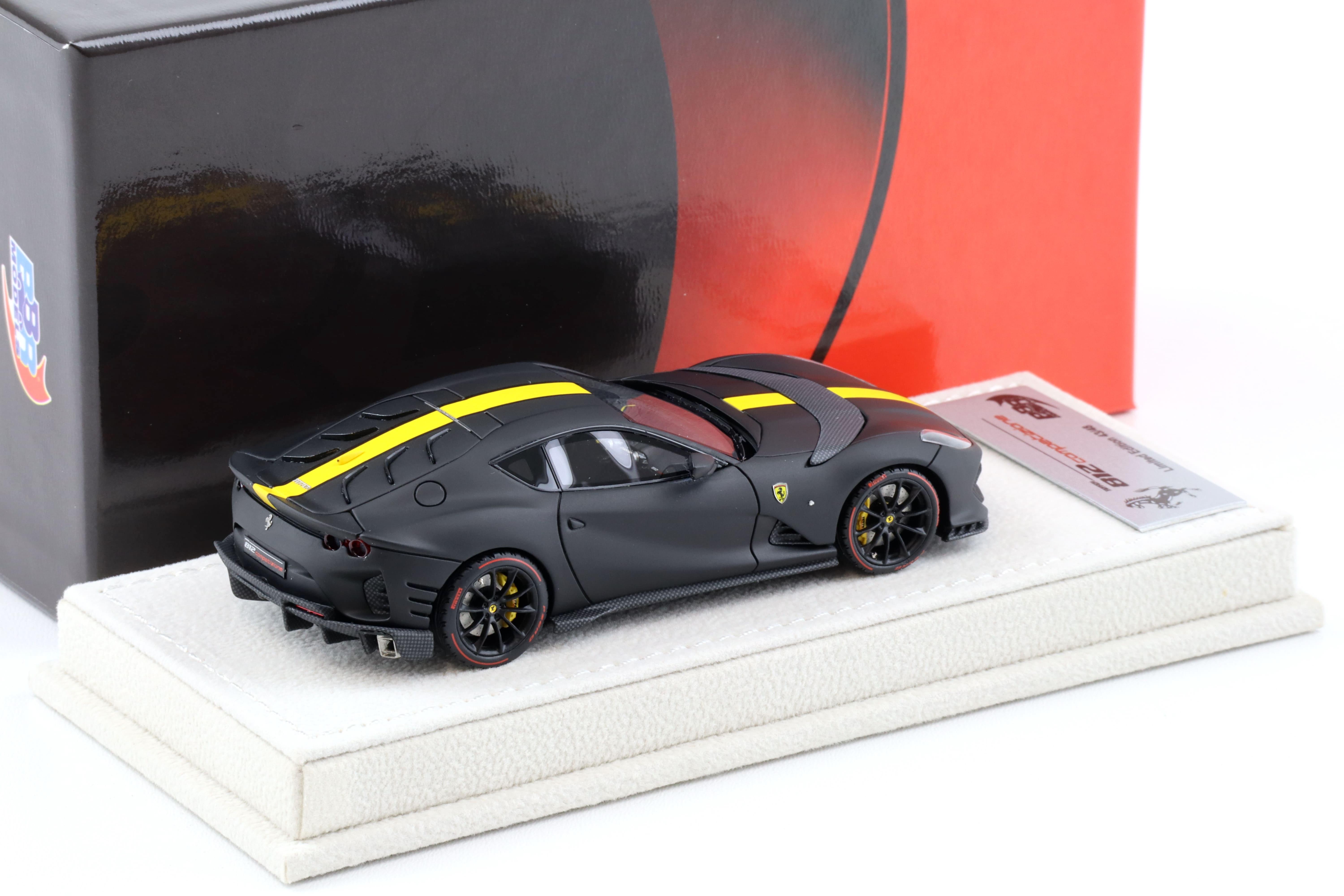 1:43 BBR Ferrari 812 Competizione 2021 matt black/ yellow stripe - Limited 48 pcs.