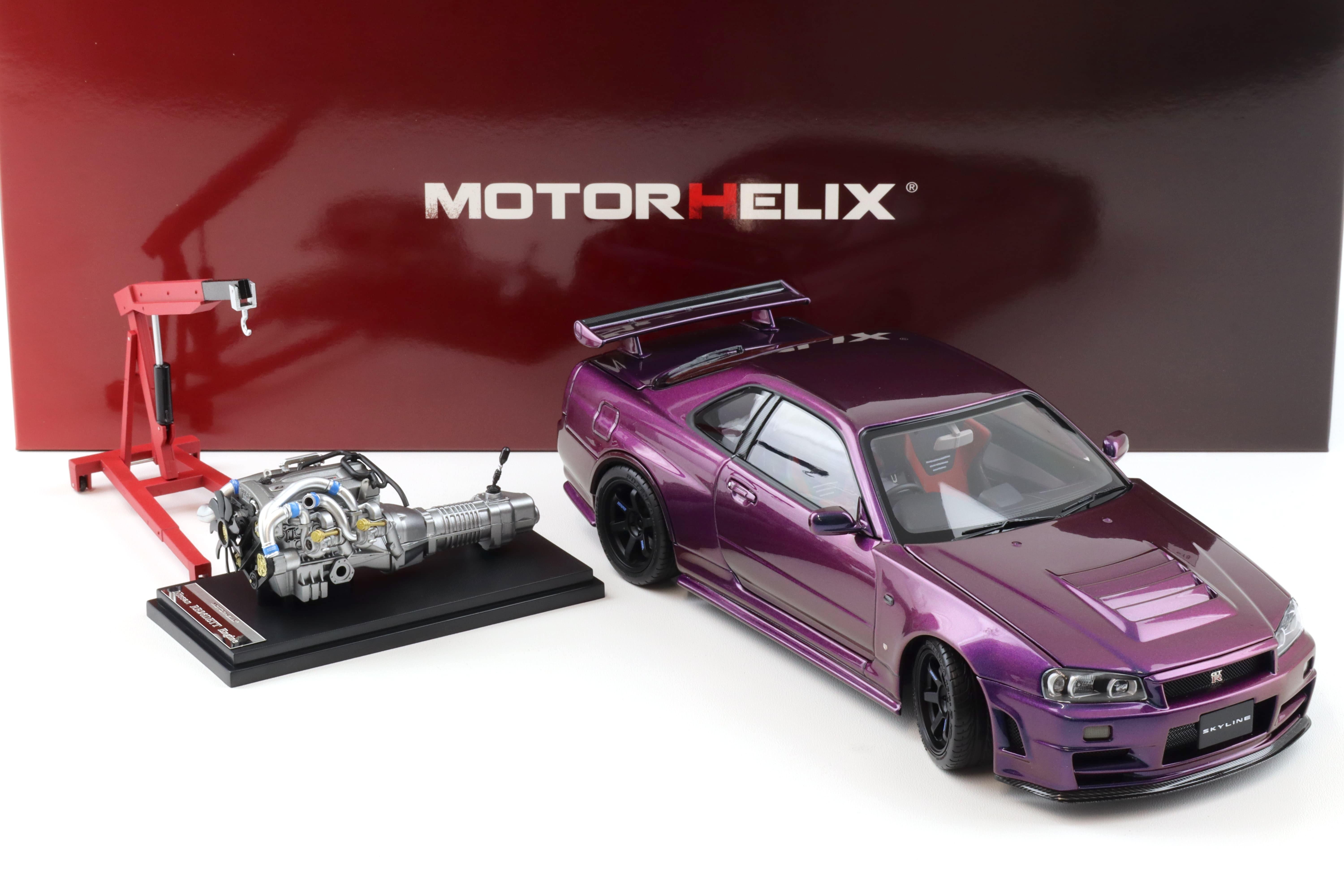 1:18 Motorhelix Nissan Skyline GT-R R34 Nismo CRS Midnight purple III M83410