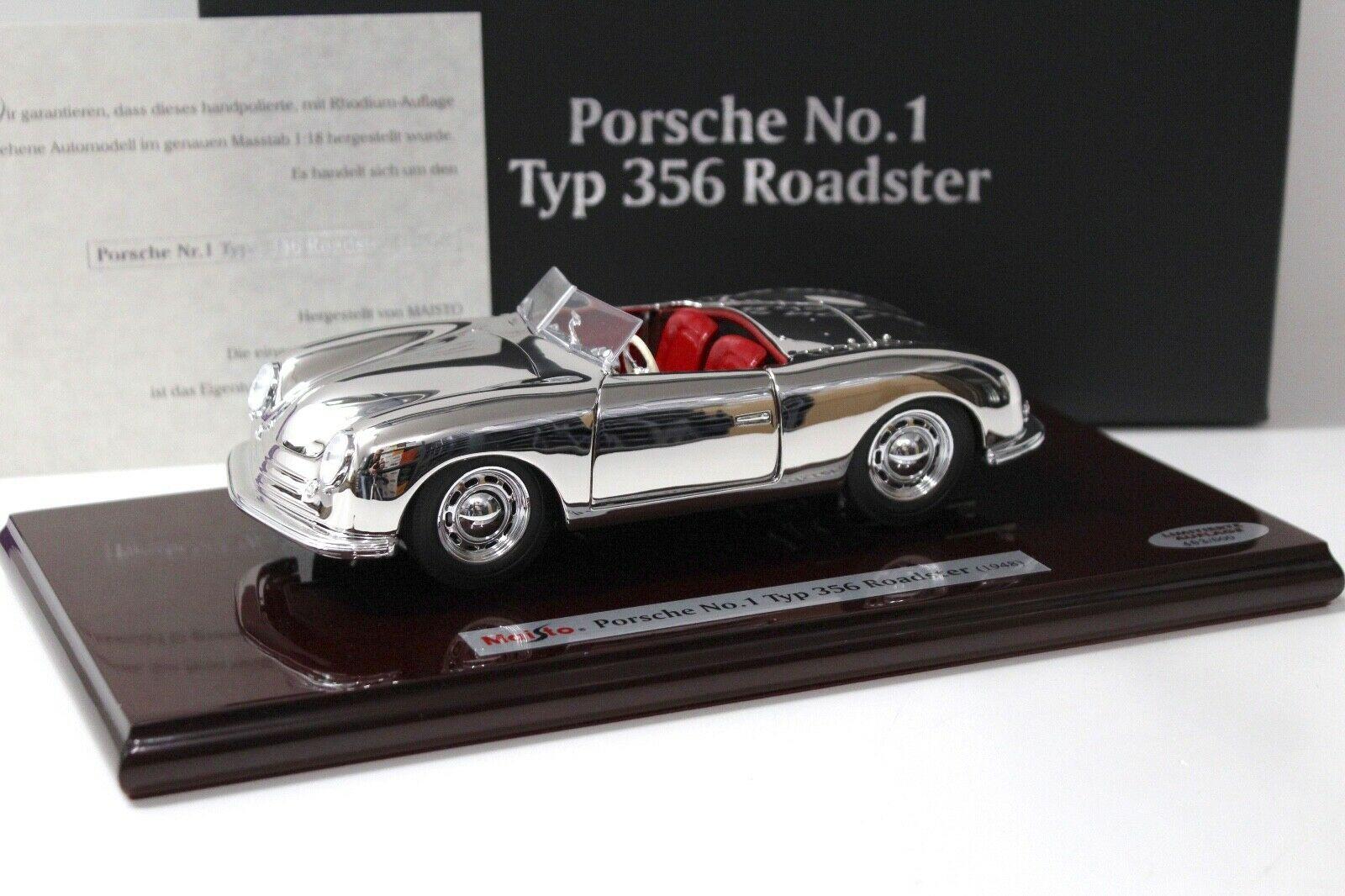 1:18 Maisto Porsche No.1 Typ 356 Roadster RHODIUM EDITION 