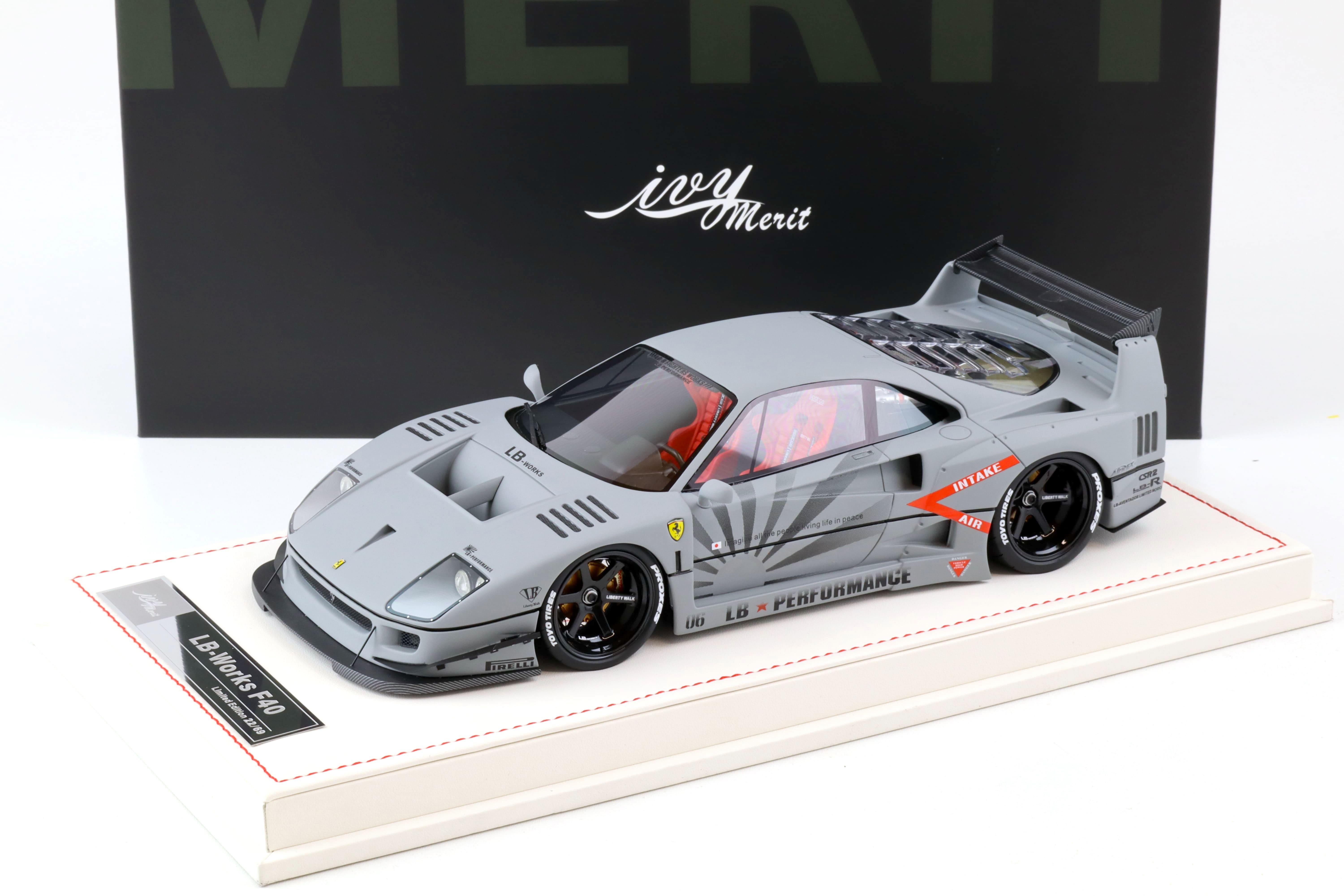 1:18 Ivy Model Merit Ferrari F40 LB Works LBWK Fighter grey - Limited 69 pcs.