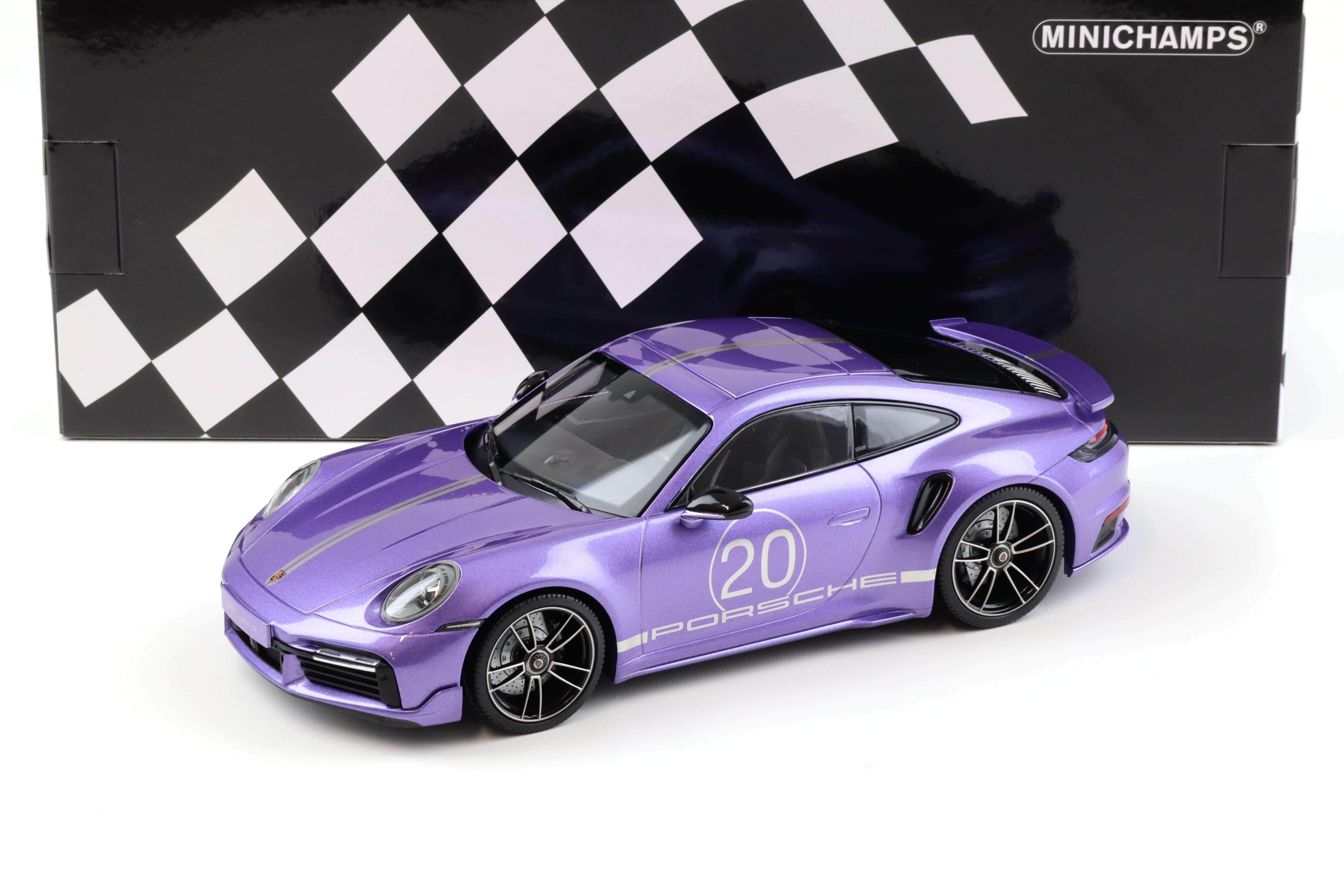 1:18 Minichamps Porsche 911 (992) Turbo S Coupe Sport Design 2021 viola metallic