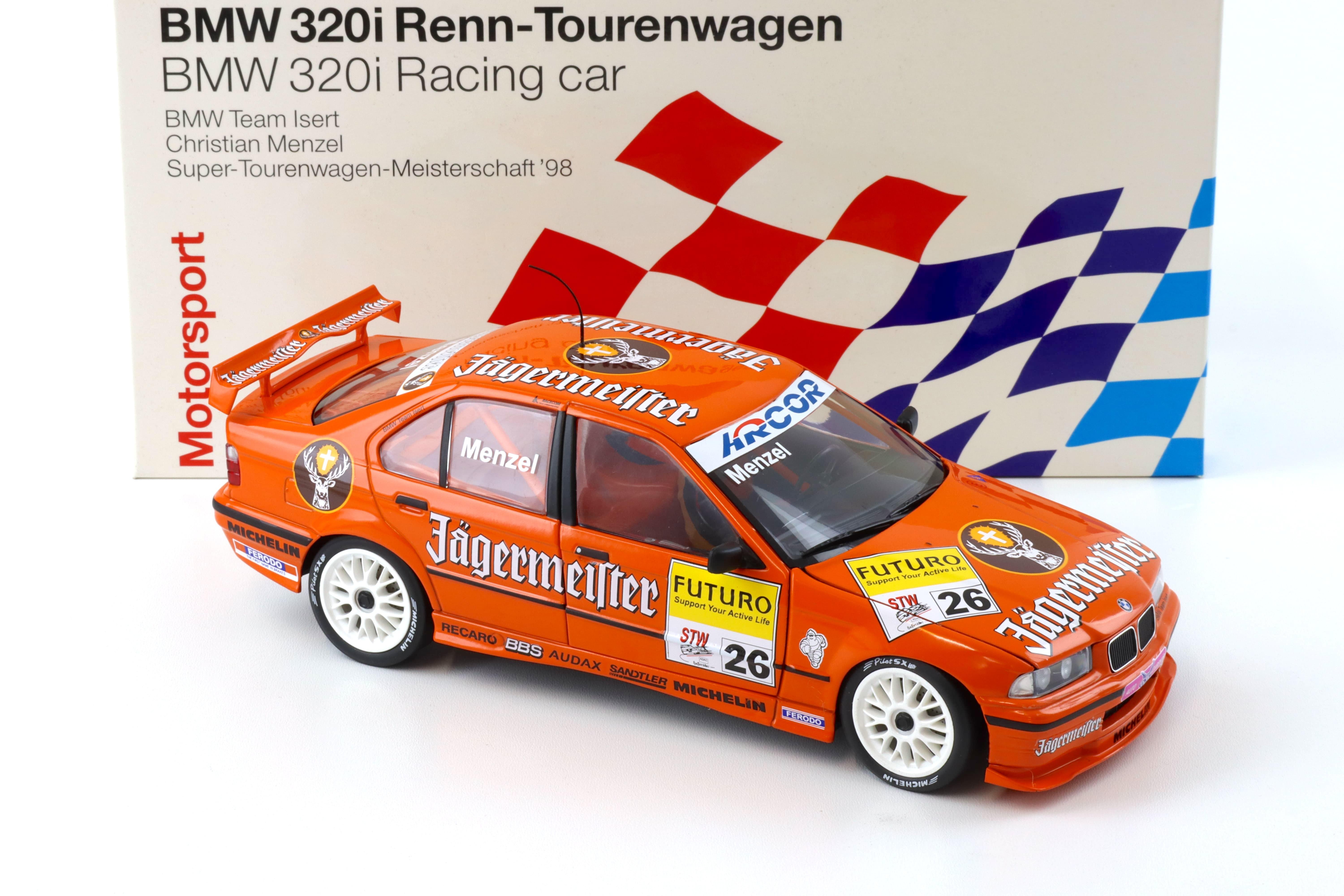 1:18 UT Models BMW 320i E36 STW 1998 Jägermeister Menzel #26 DEALER VERSION