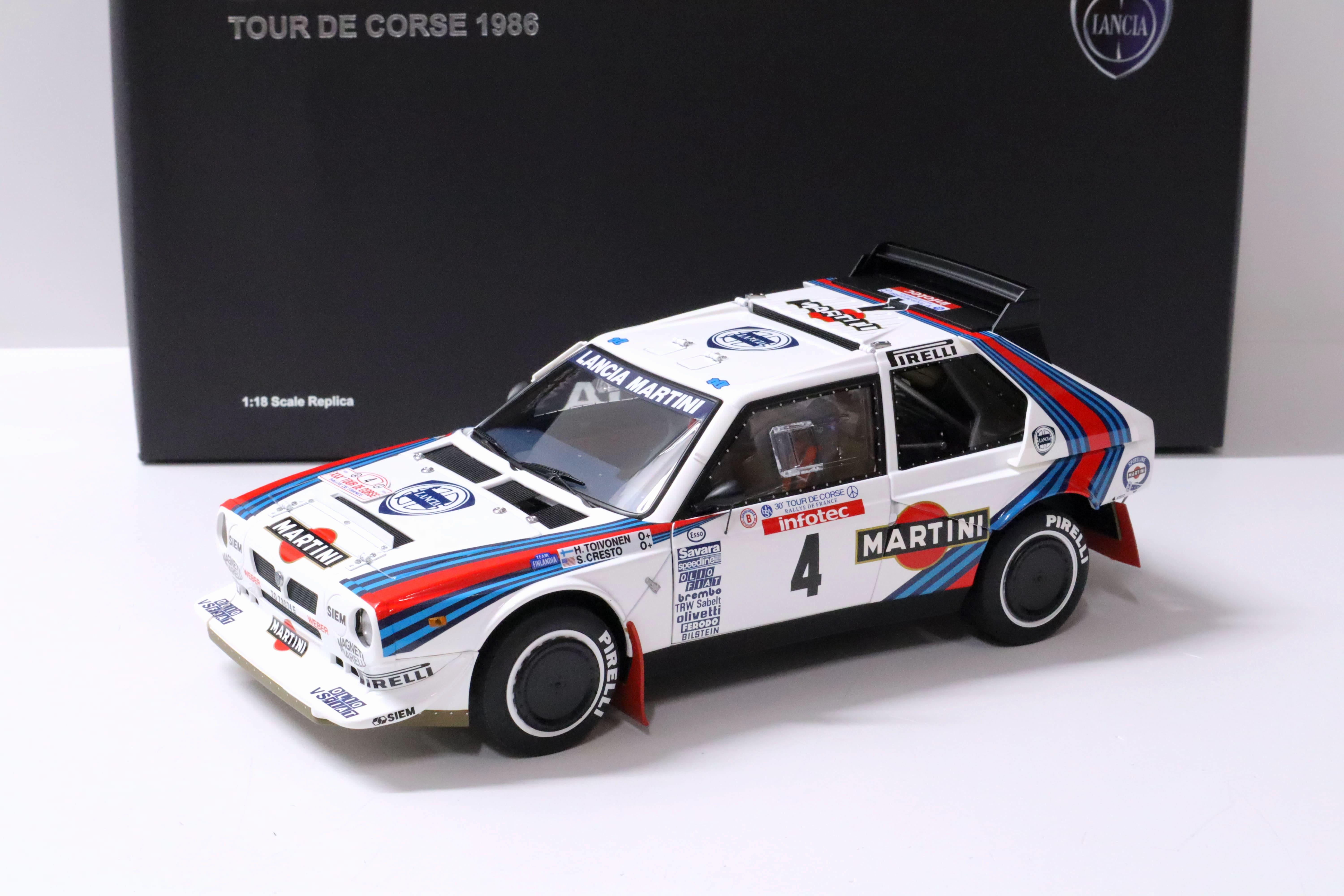 1:18 AUTOart Lancia Delta S4 Tour de Corse 1986 Toivonen/ Cresto #4 Martini Racing