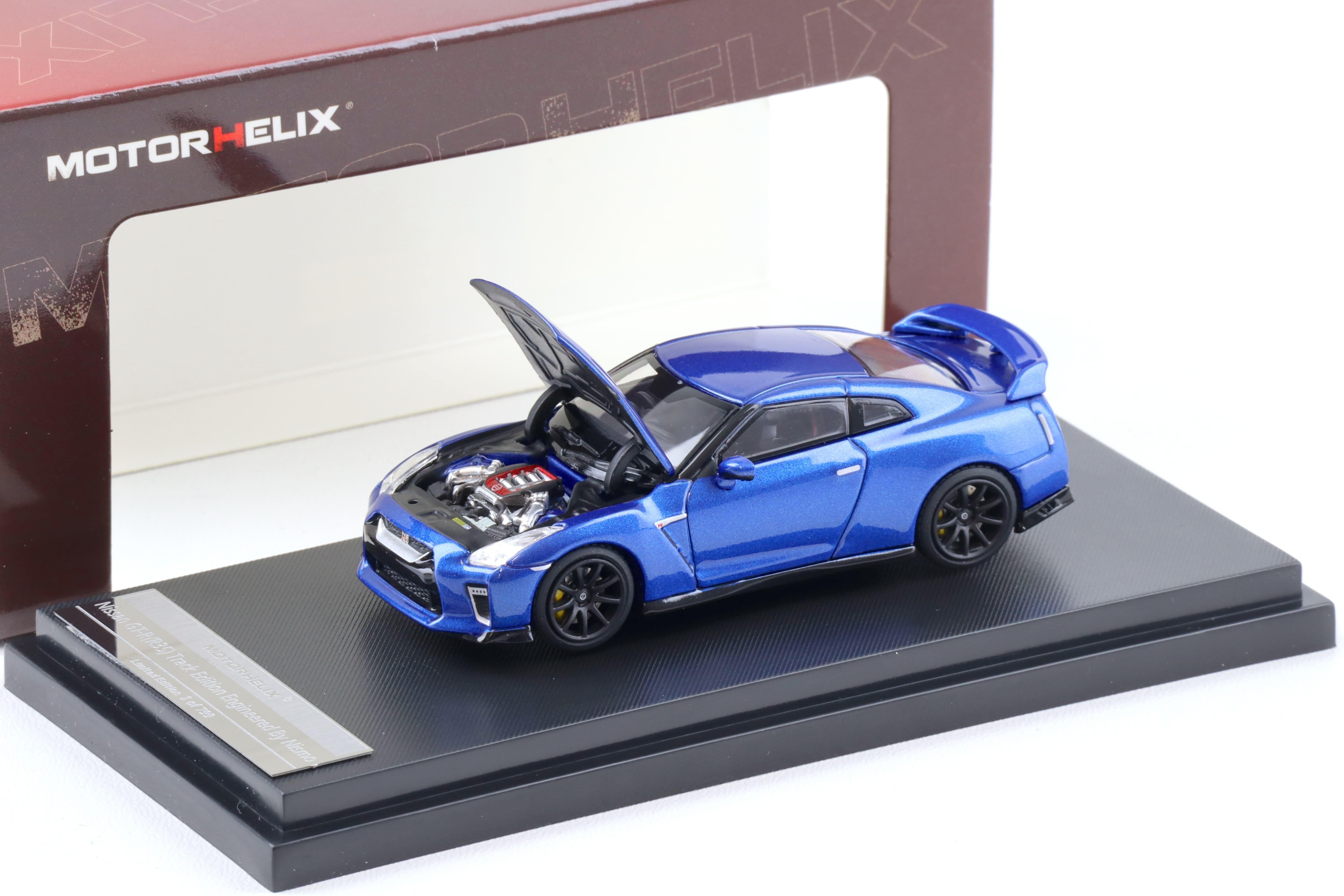 1:64 Motorhelix Nissan GT-R (R35) Track Edition Bayside blue M63513