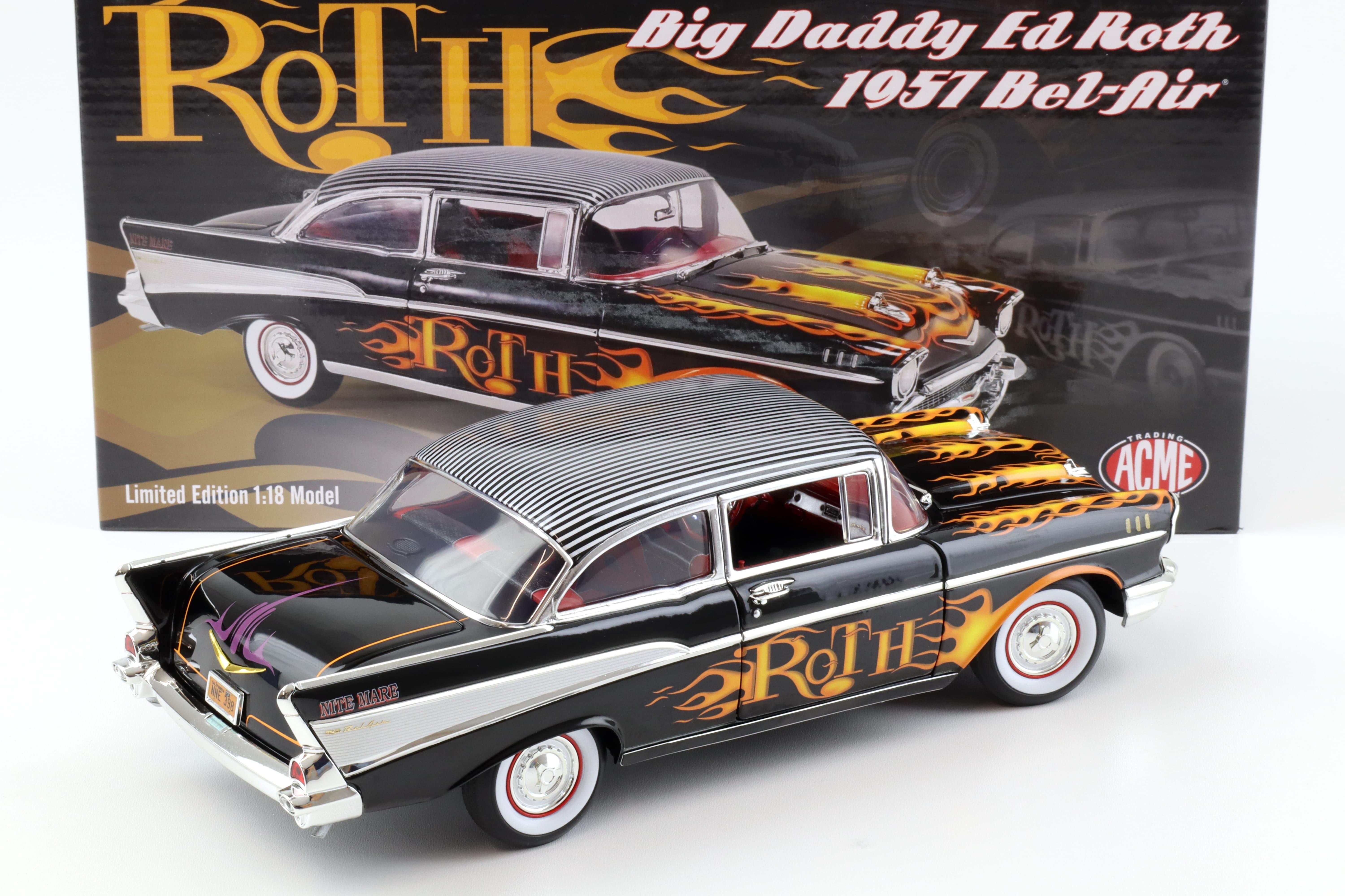 1:18 ACME 1957 Chevrolet Bel Air Big Daddy Ed Roth black/ flames