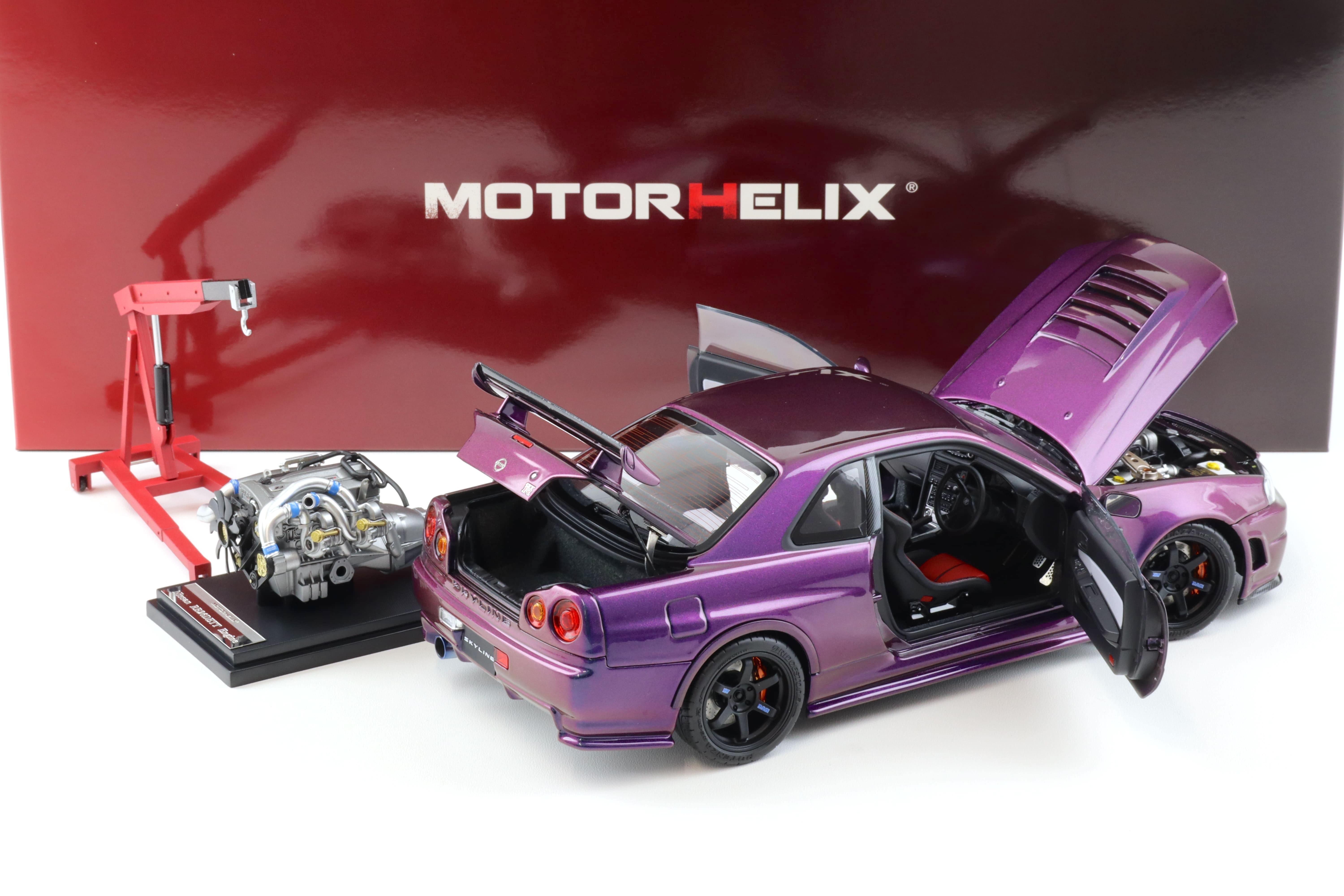 1:18 Motorhelix Nissan Skyline GT-R R34 Nismo CRS Midnight purple III M83410