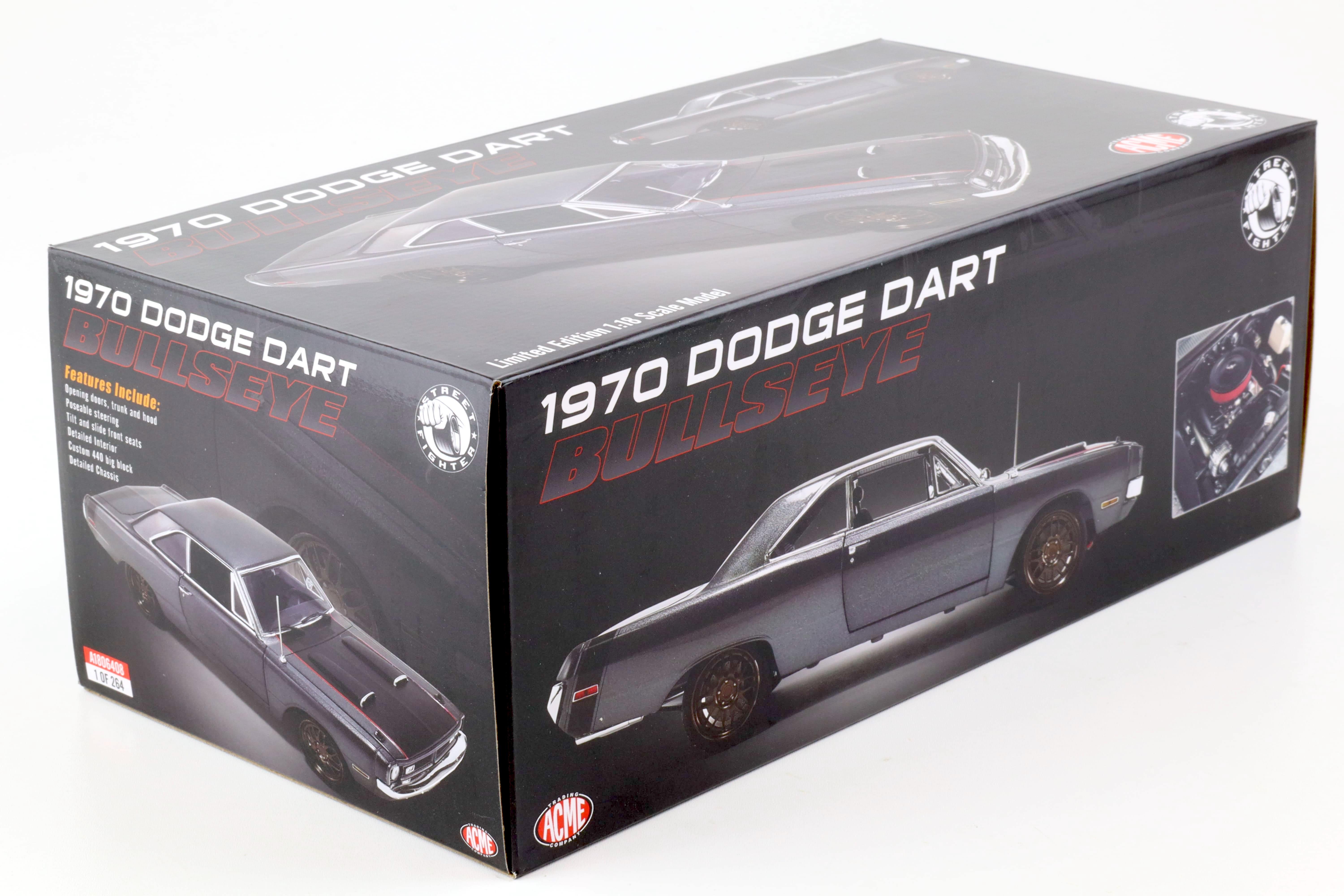 1:18 ACME 1970 Dodge Dart Bullseye Street Fighter grey metallic/ black