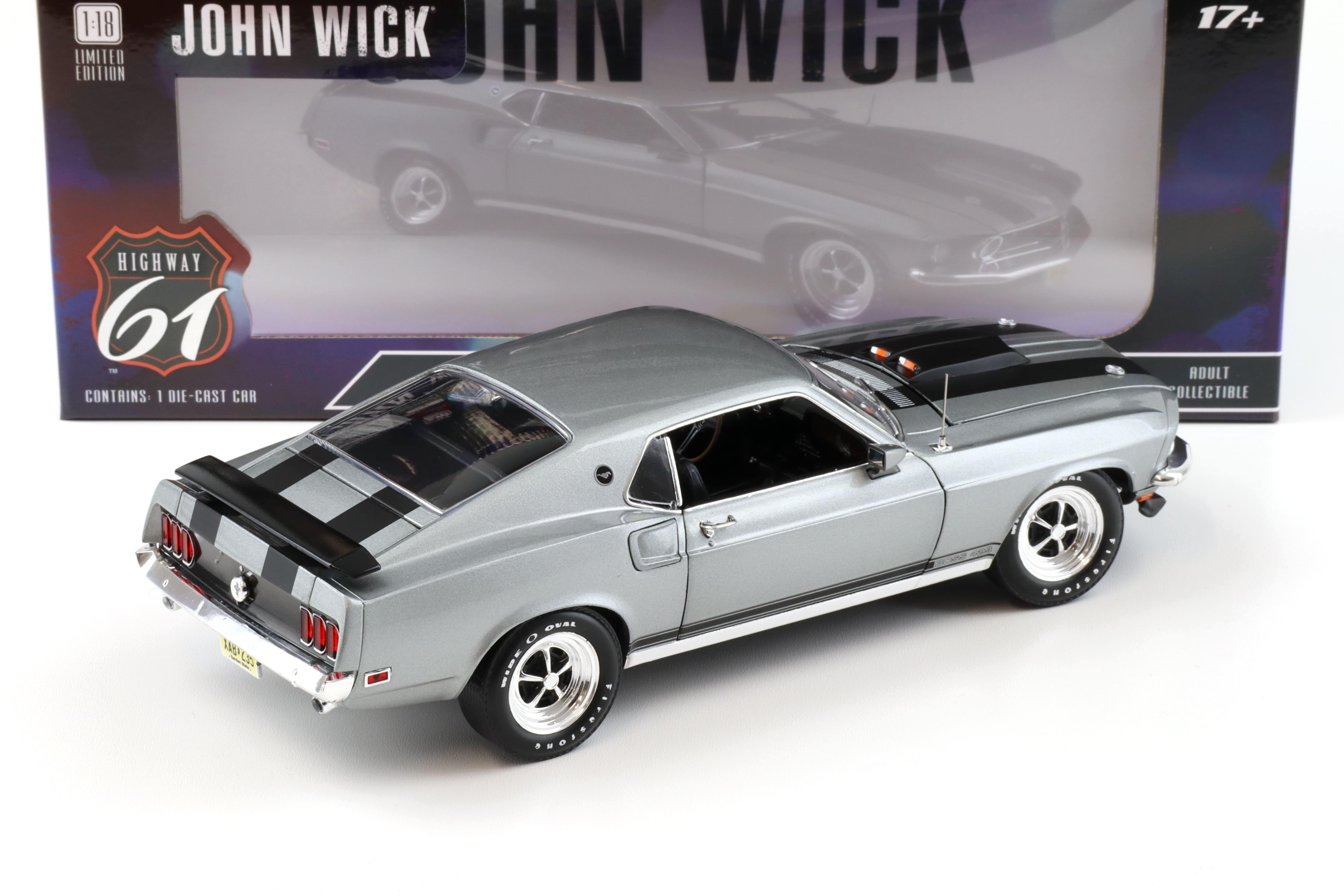 1:18 Highway61 Ford Mustang Boss 429 JOHN WICK grey/ black 1969