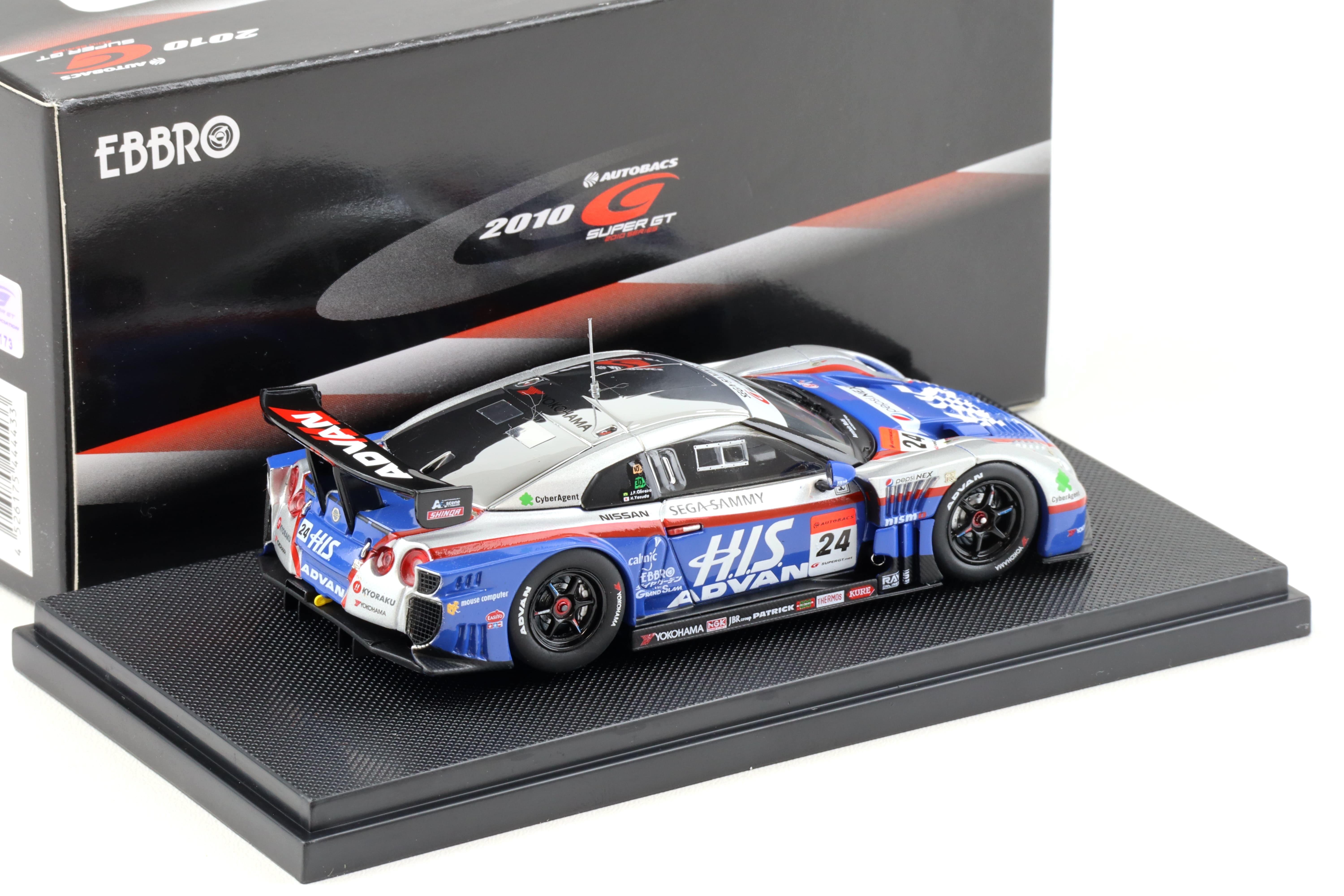 1:43 Ebbro Nissan GT-R Super GT500 HIS ADVAN KONDO 2010 Rd.3 Fuji #24