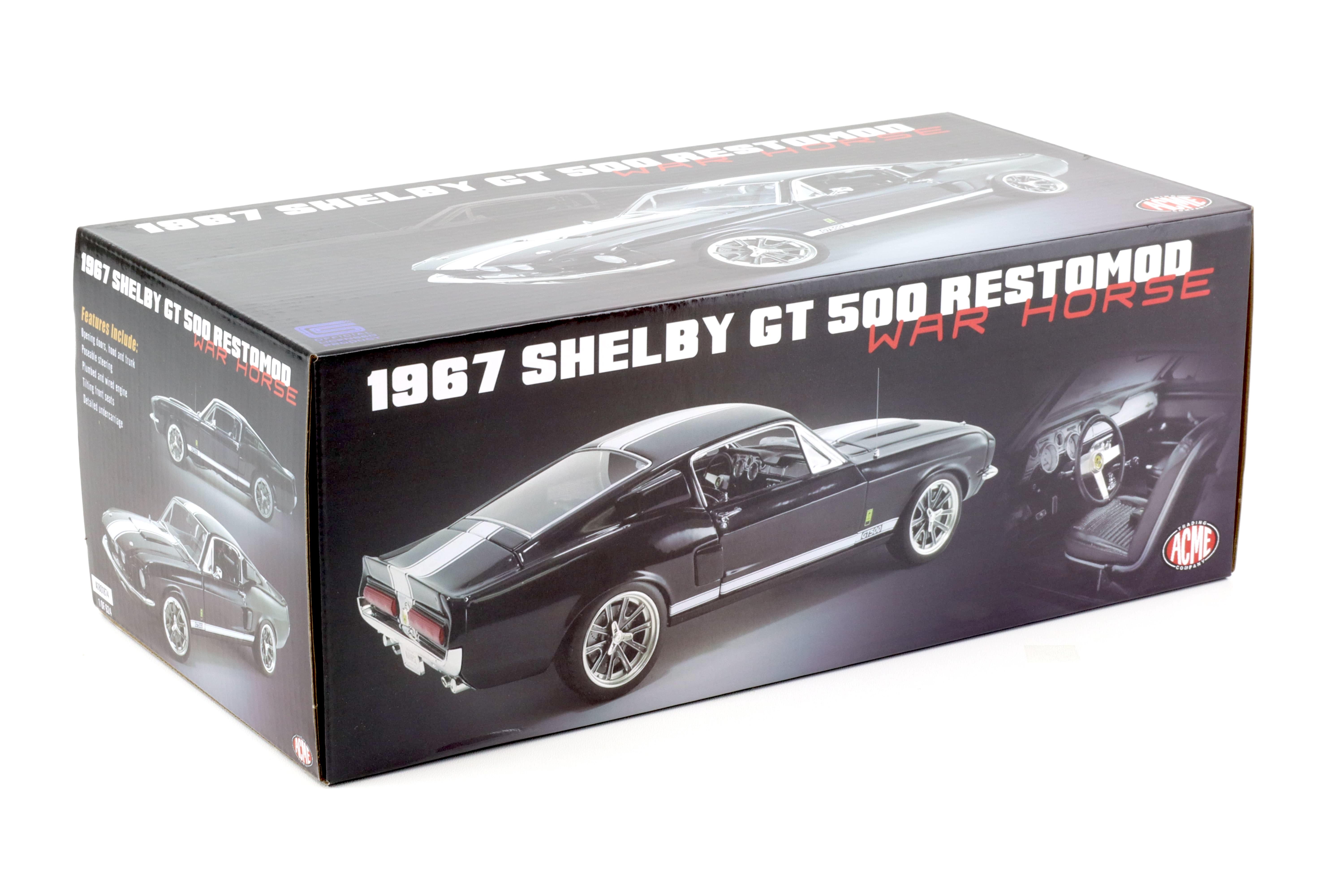 1:18 ACME 1967 Shelby GT 500 Restomod WAR HORSE black/ white stripes