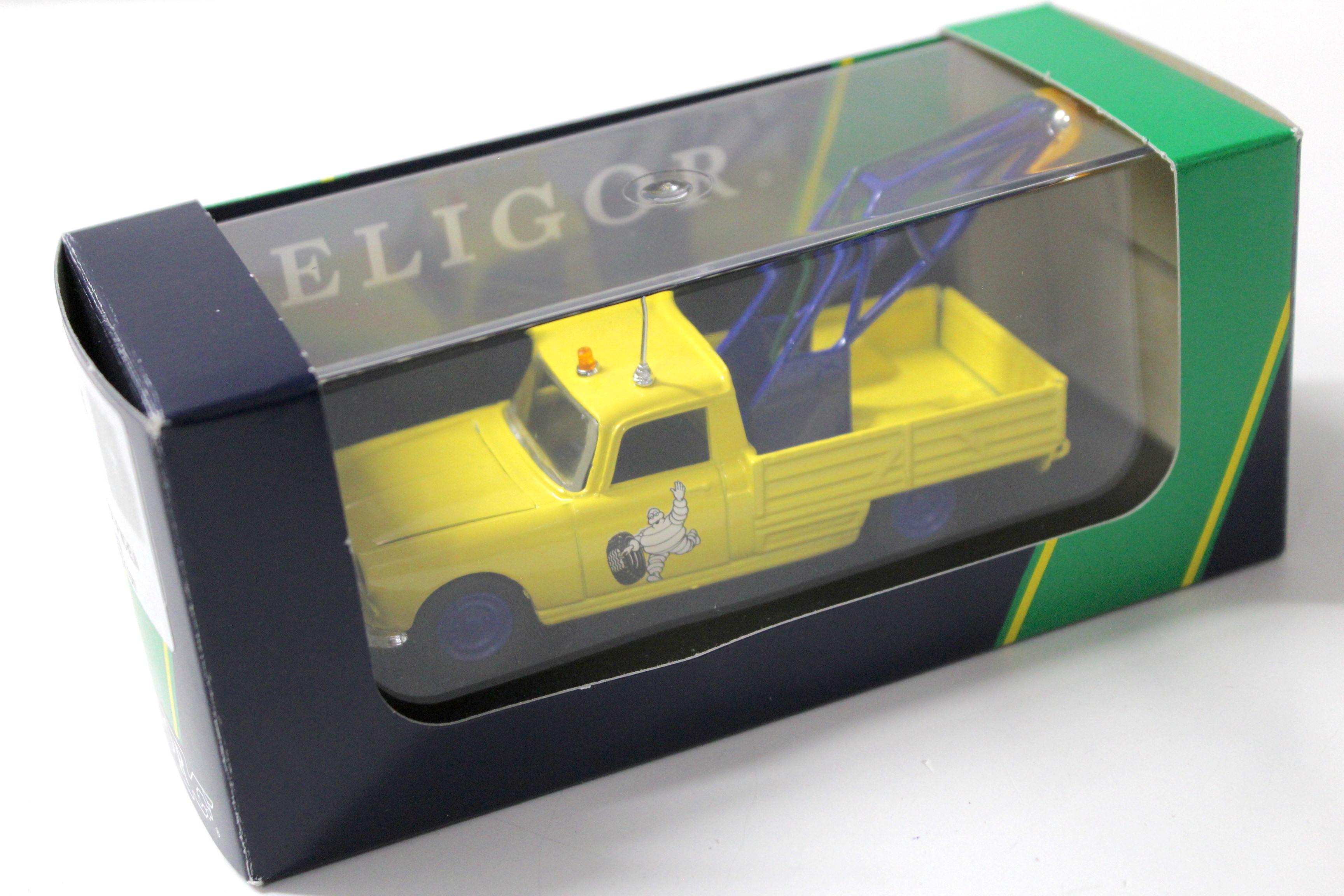 1:43 Eligor Peugeot 404 Pick-Up MICHELIN Abschleppwagen yellow