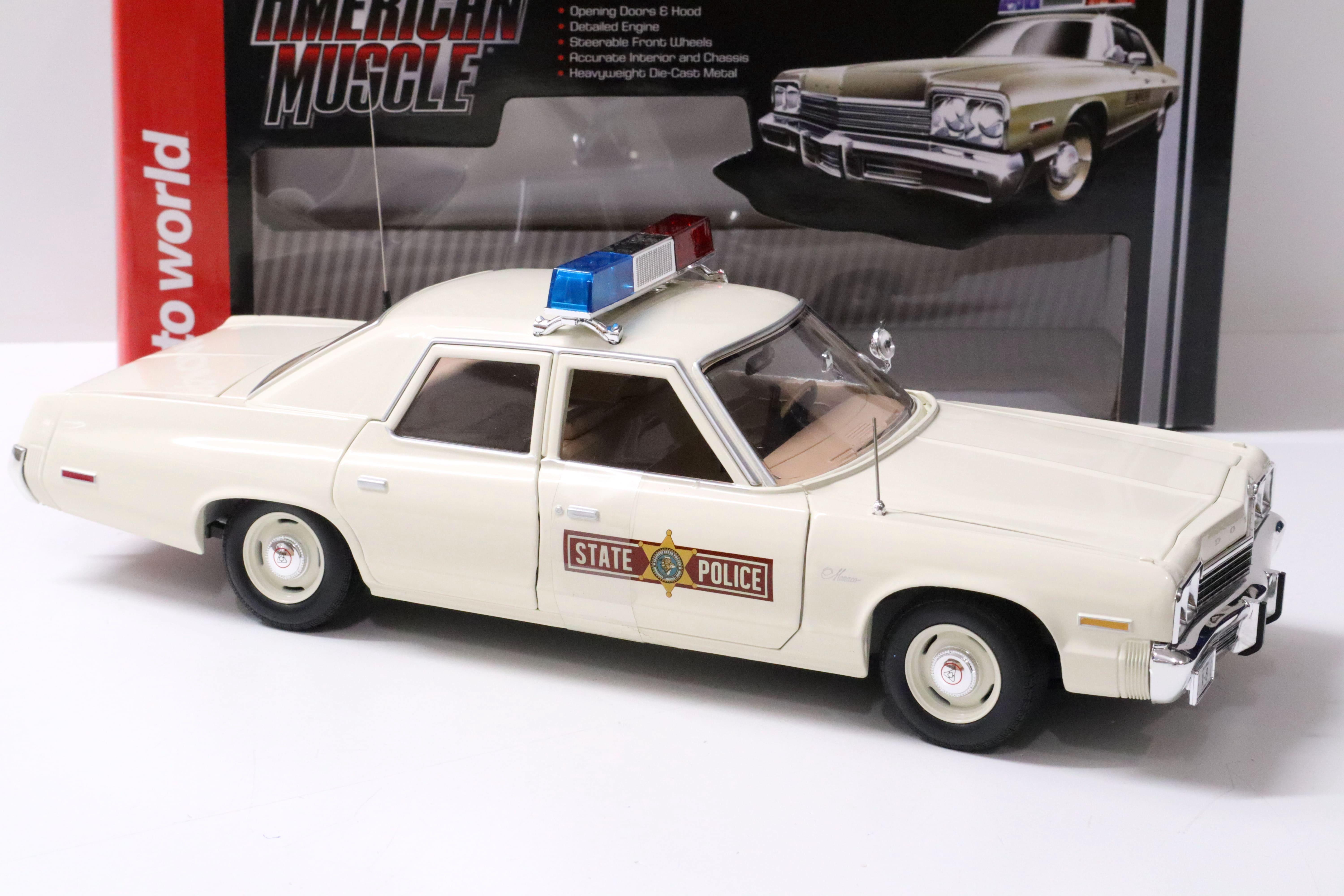 1:18 Auto World 1974 Dodge Monaco Illinois State Police beige