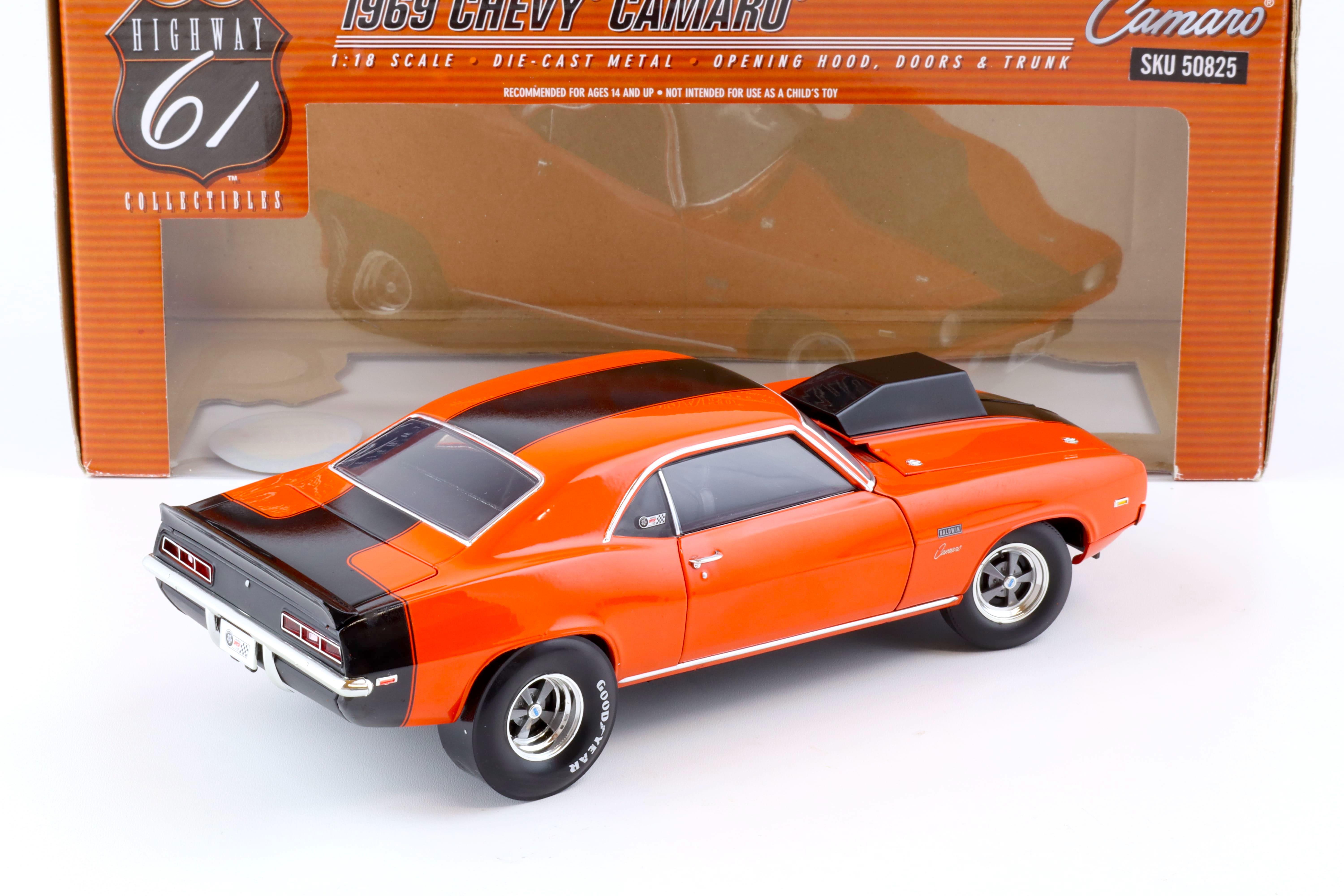 1:18 Highway61 Baldwin Motion 1969 Chevrolet Camaro Pro Stock hugger orange