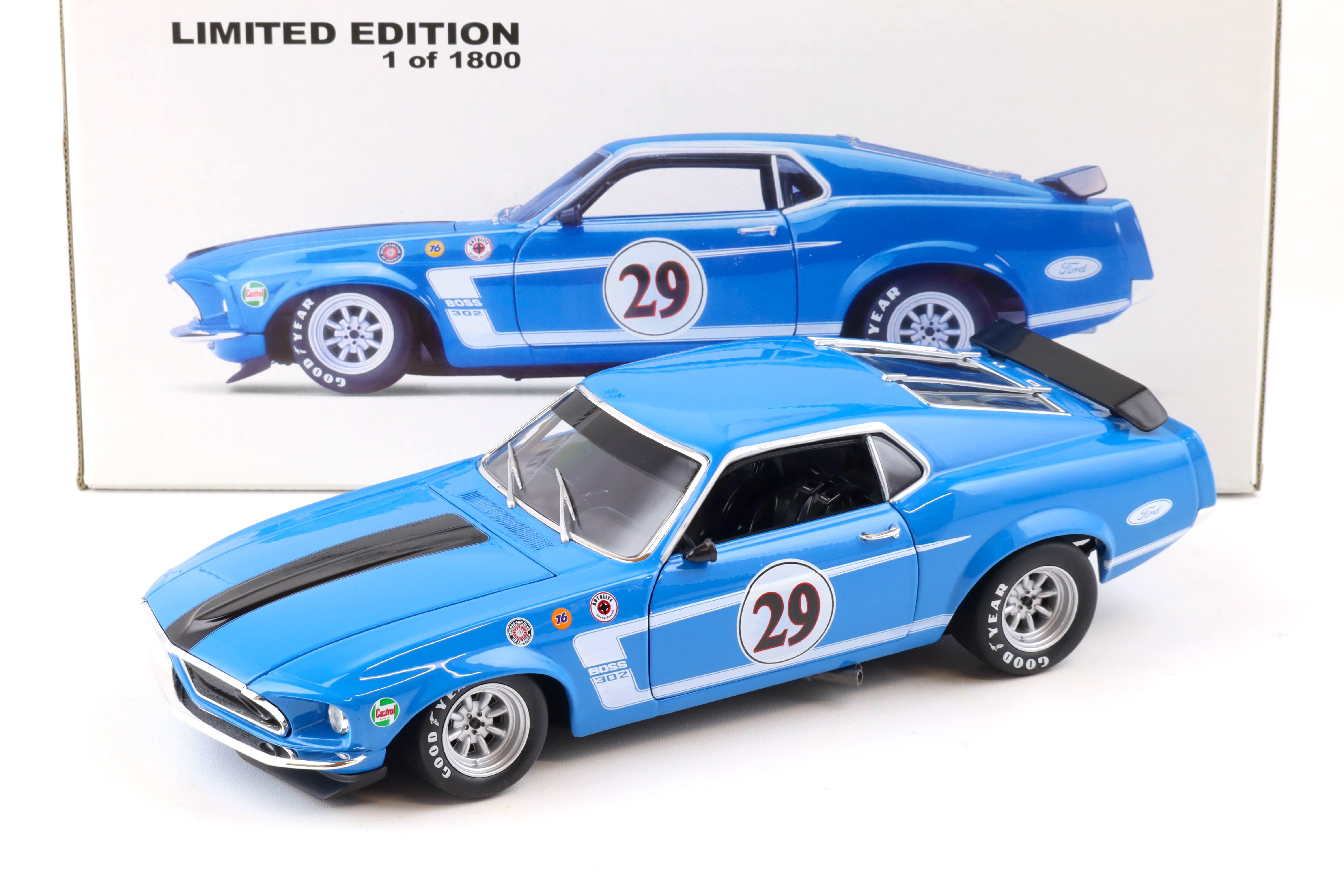 1:18 Welly 1969 Ford Mustang Boss 302 Trans Am Mustang #29 blue - Limited 1800 pcs.