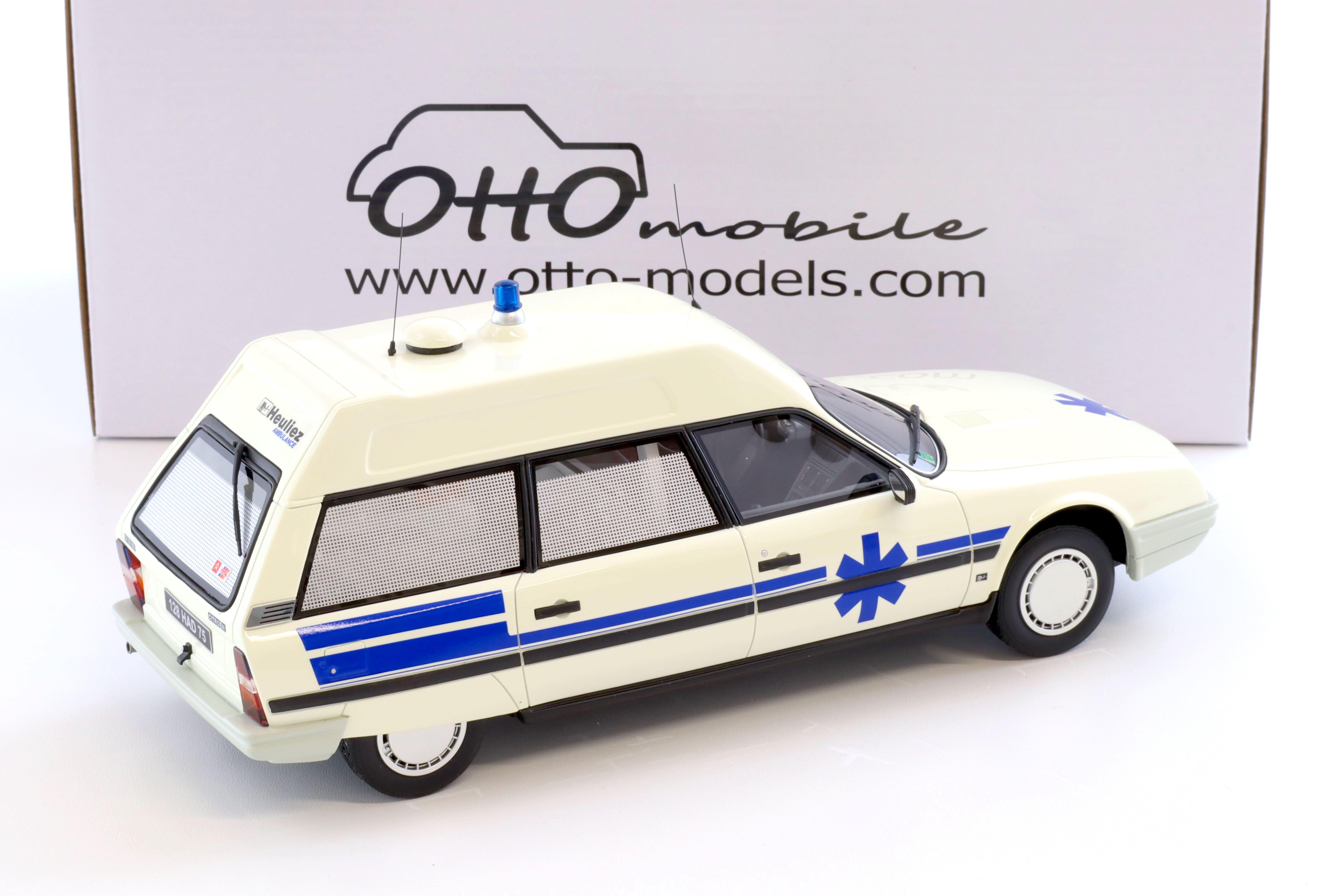 1:18 OTTO mobile OT367 Citroen CX Break Ambulance Quasar Heuliez white 1987