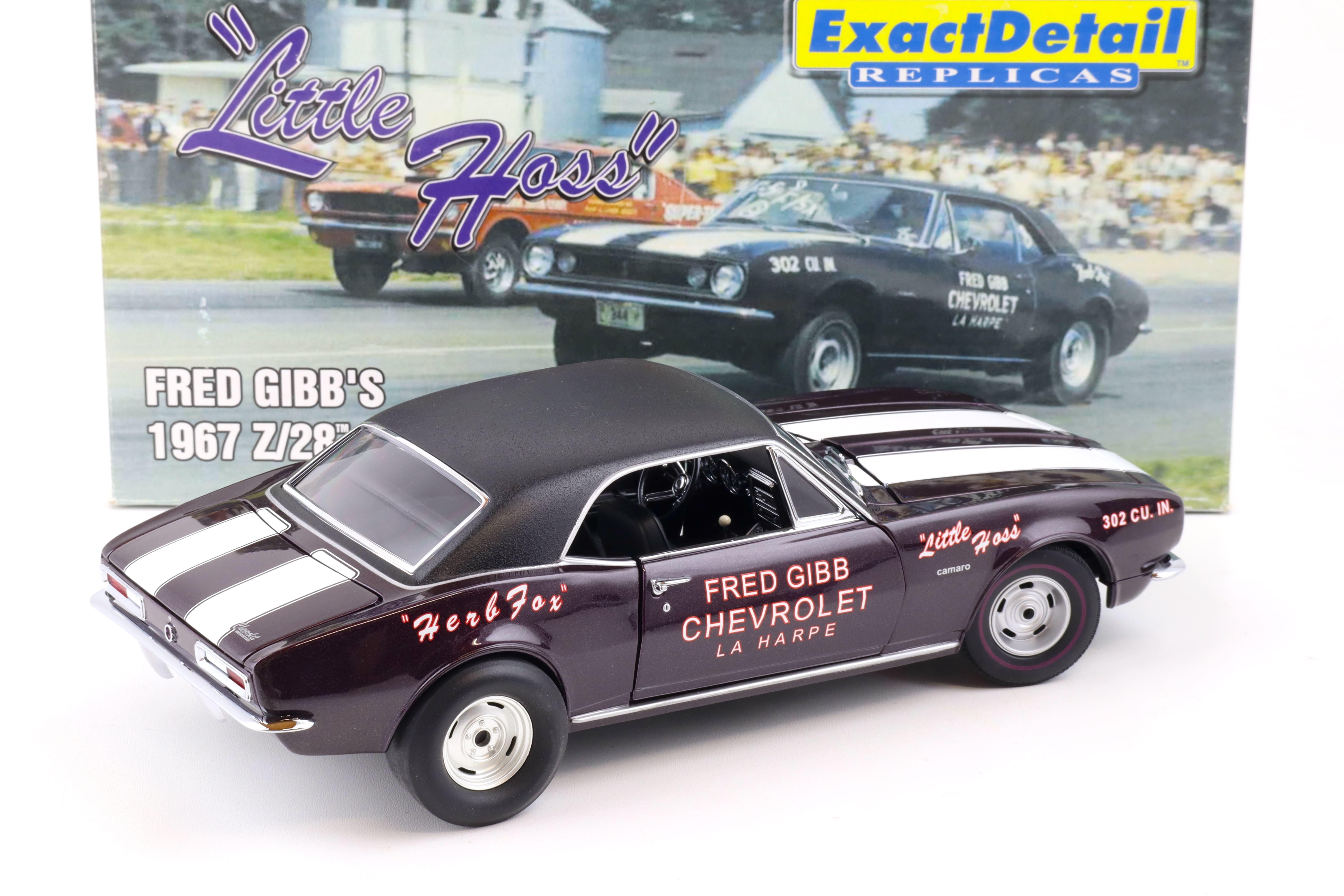 1:18 Exact Detail FRED GIBB's 1967 Chevrolet Camaro Z/28 Stock Eliminator WCC211