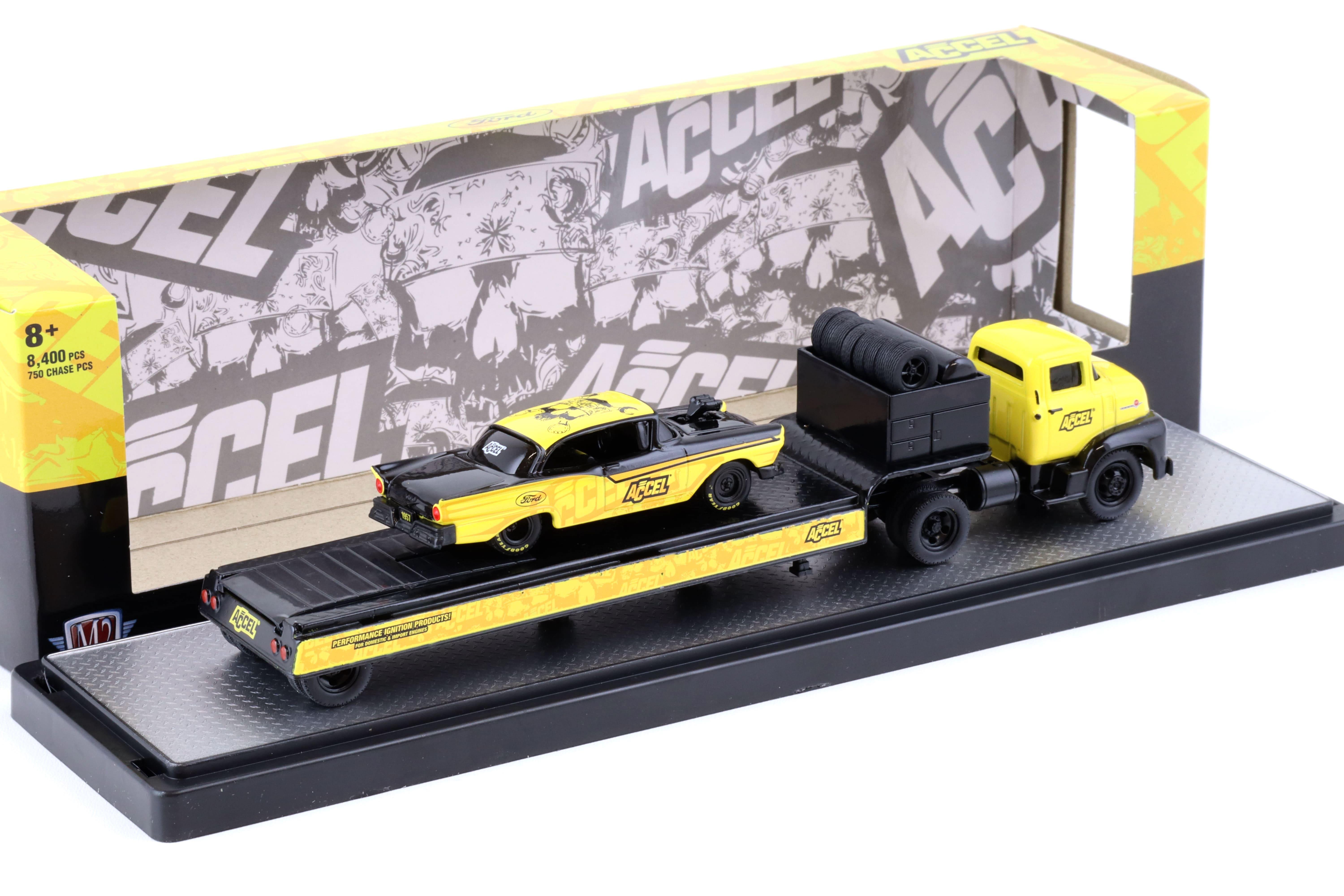 1:64 M2 Machines 1956 Ford COE & 1957 Ford Fairlane 500 ACCEL