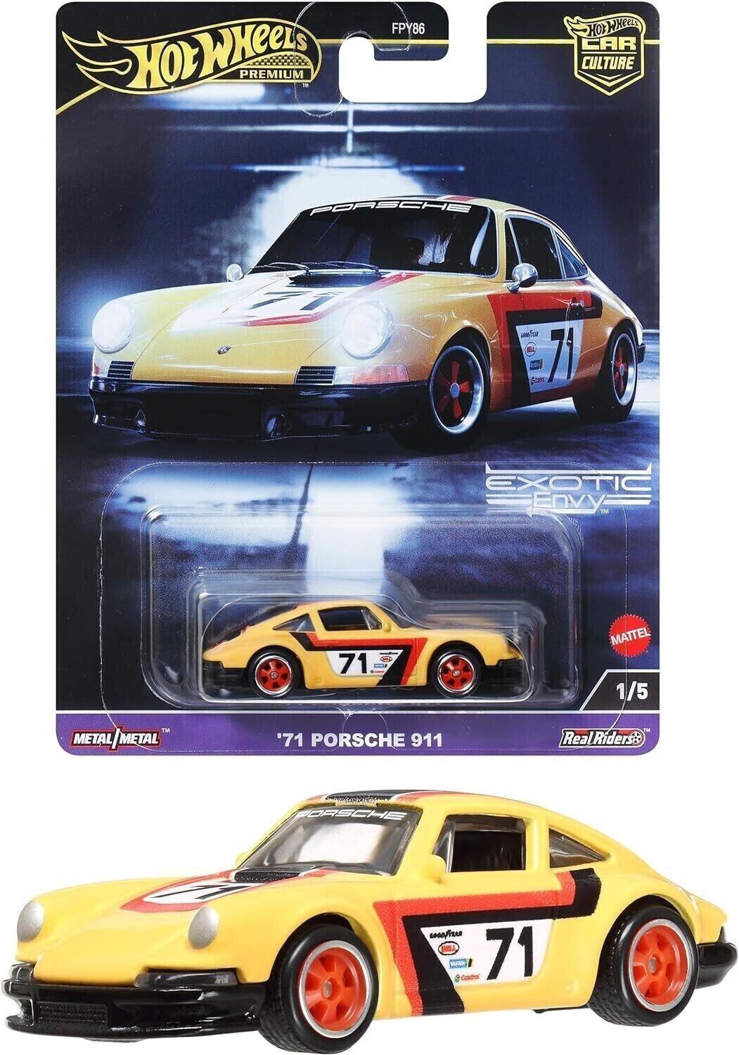 1:64 Hot Wheels Premium 2024 Exotic Envy Real Riders HKC80 Porsche 911