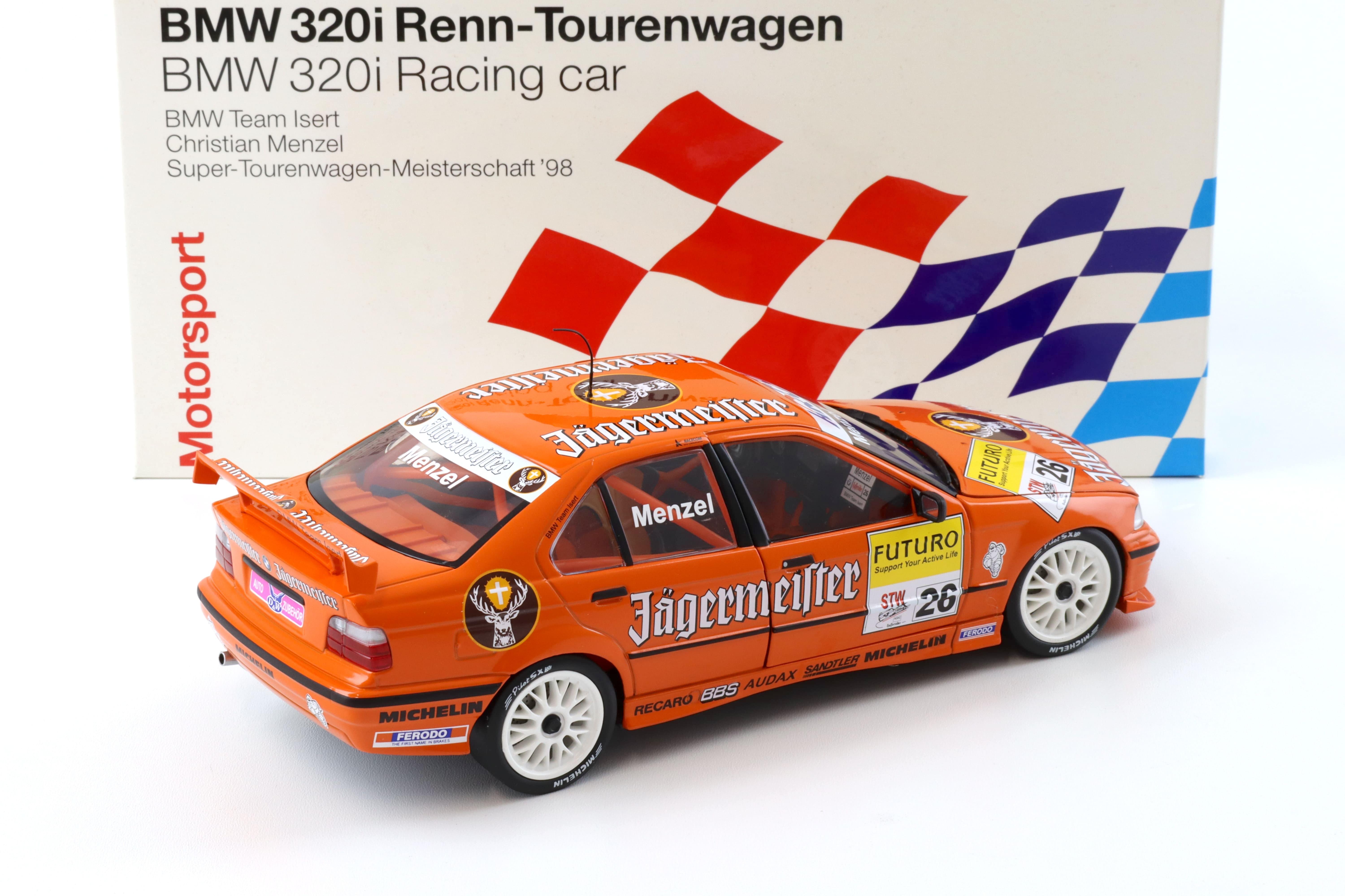 1:18 UT Models BMW 320i E36 STW 1998 Jägermeister Menzel #26 DEALER VERSION