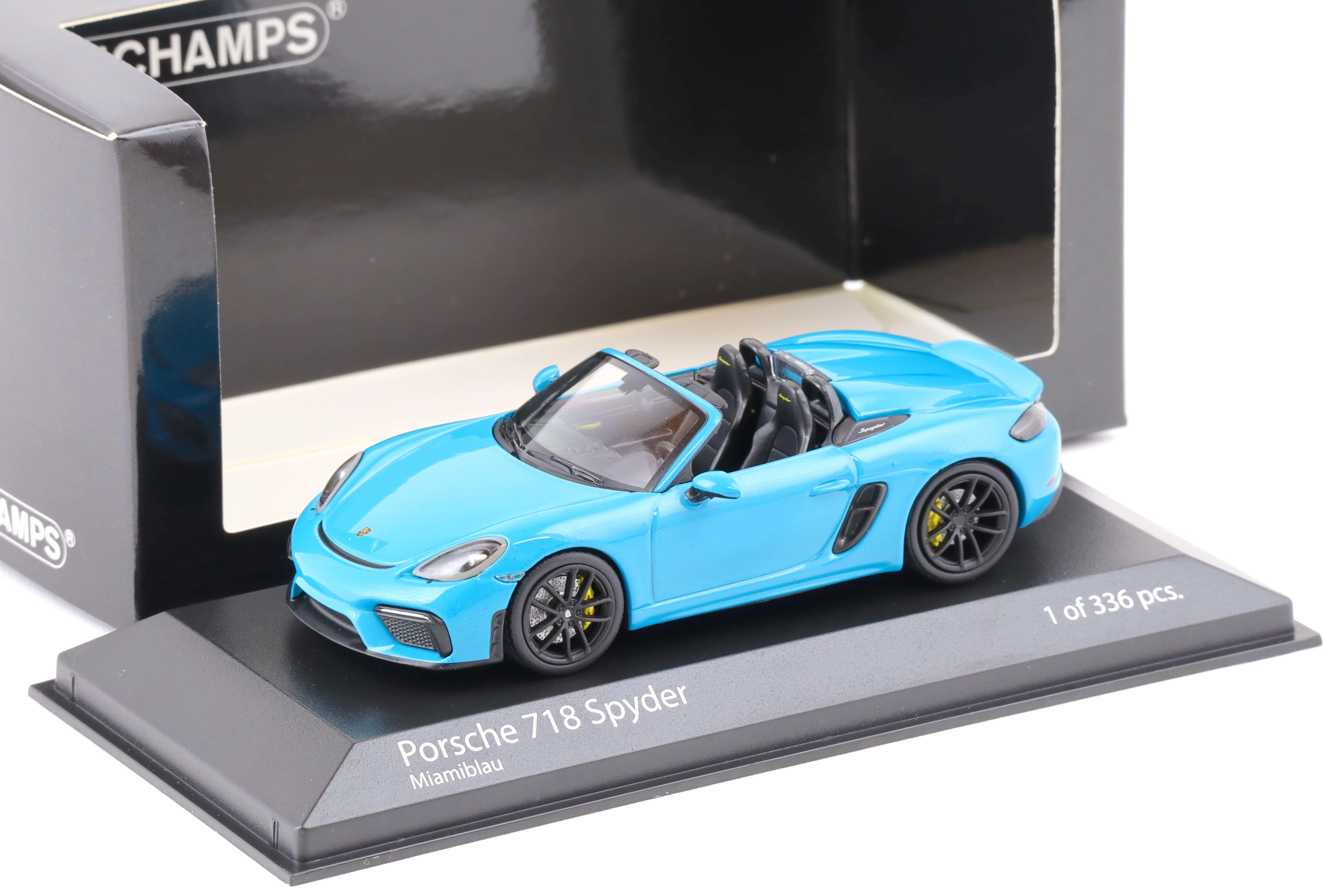 1:43 Minichamps Porsche 718 Boxster Spyder (982) 2020 Miami blue