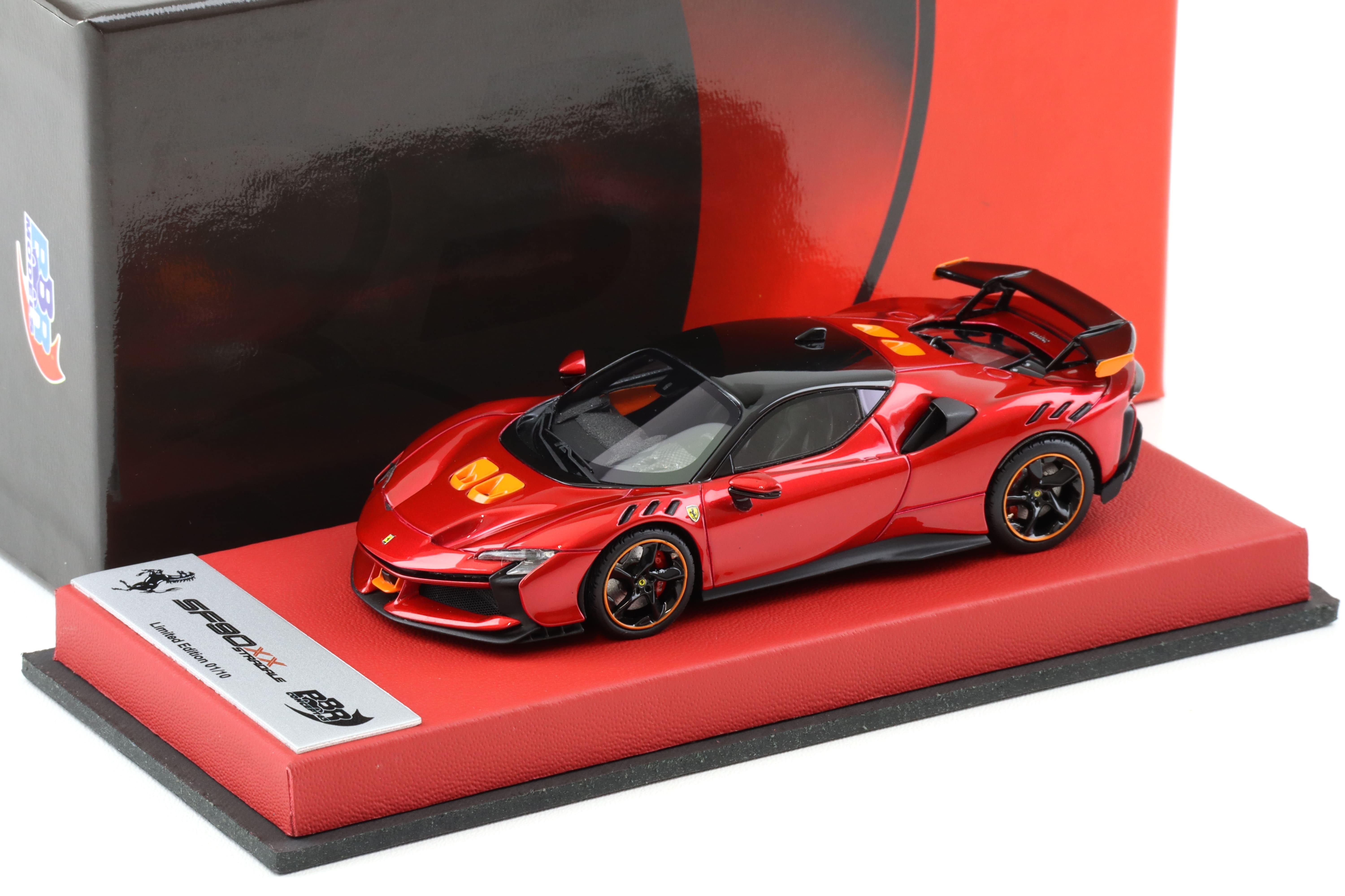 1:43 BBR Ferrari SF90 XX Stradale Rosso Fuoco with leather base - Limited 10 pcs.